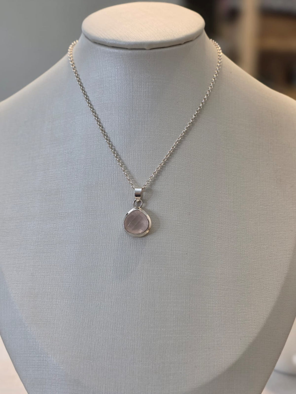Pingente em Prata 925 e Quartzo Rosa pgt147