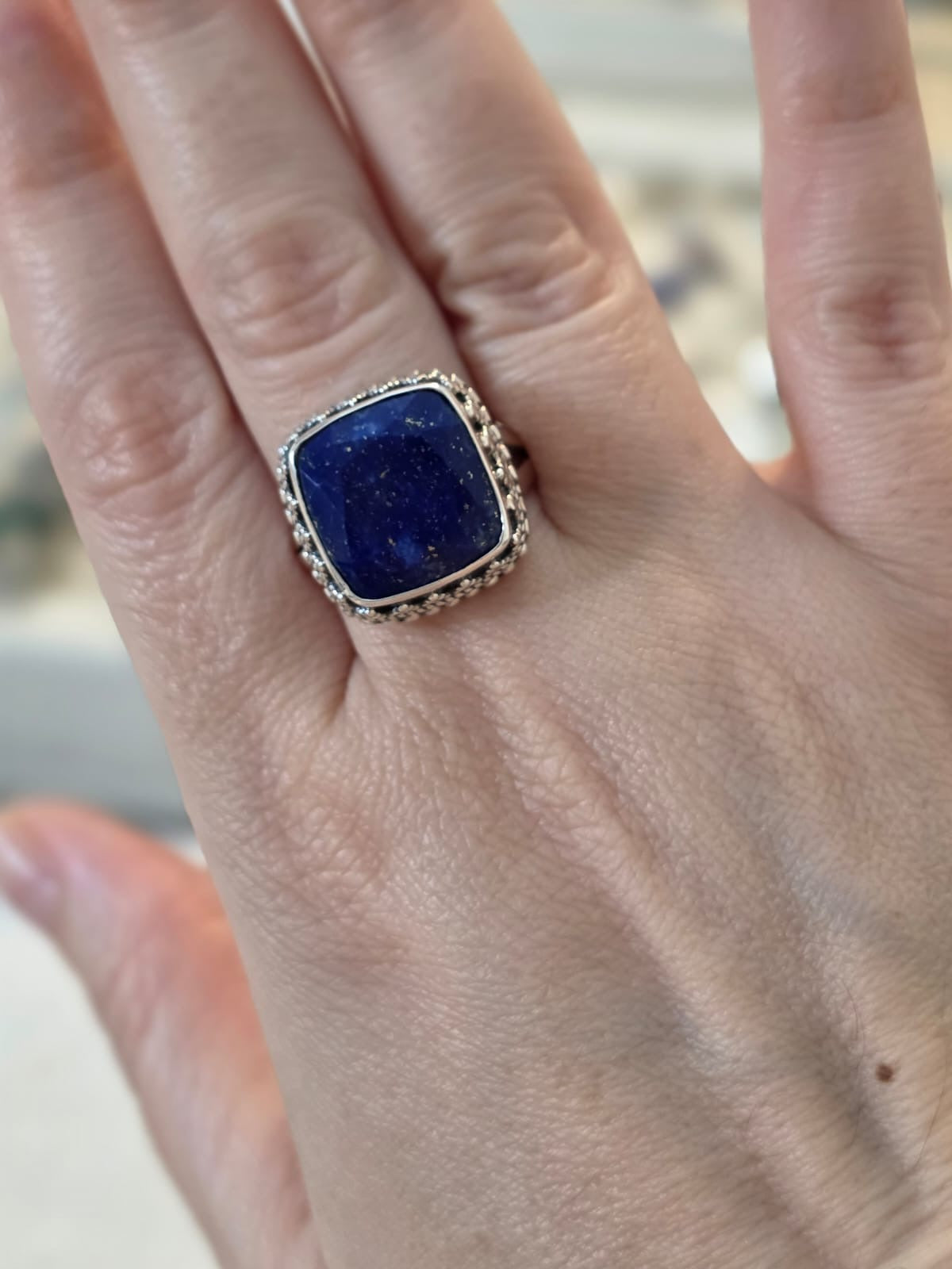 Anel em Prata 925 Lapis Lazuli af434