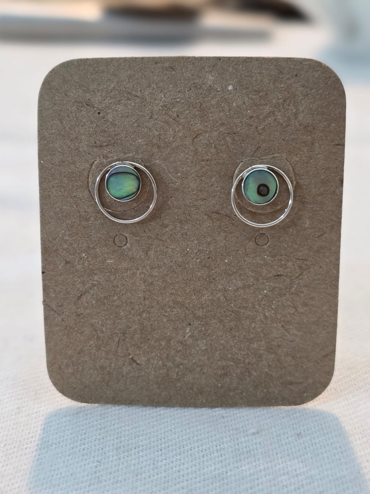 Brinco em Prata e Abalone bf379