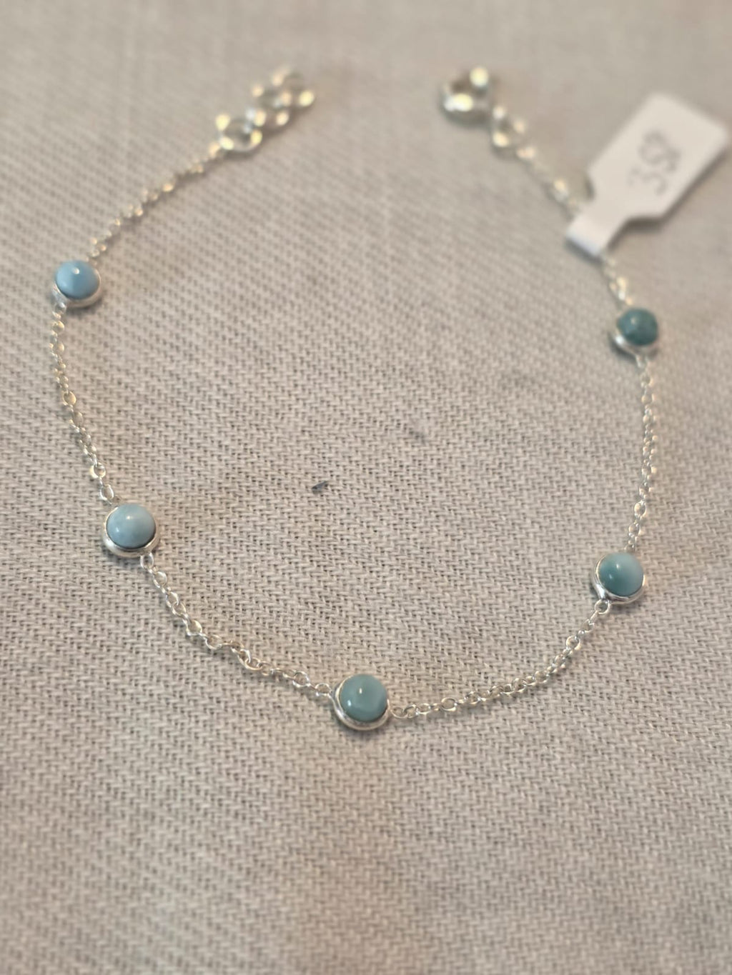 Pulseira em Prata 925 e Pedras Larimar.