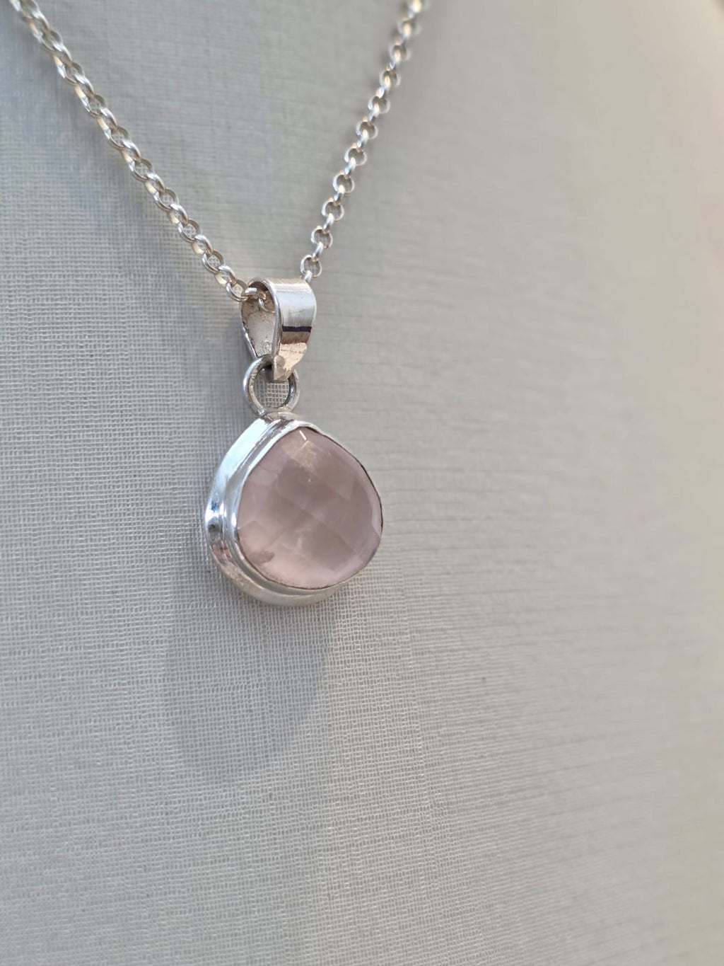 Pingente em Prata 925 e Quartzo Rosa pgt147