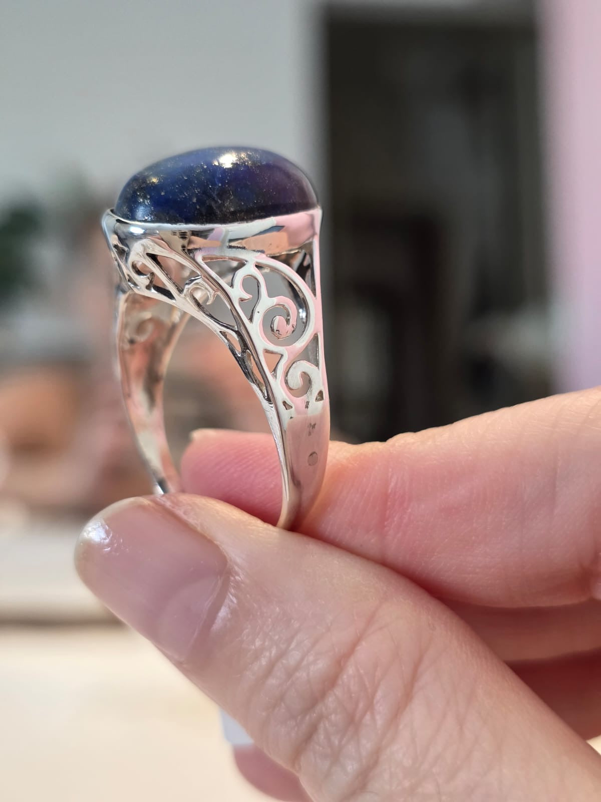 Anel em Prata 925 e Lápis Lazuli af38.