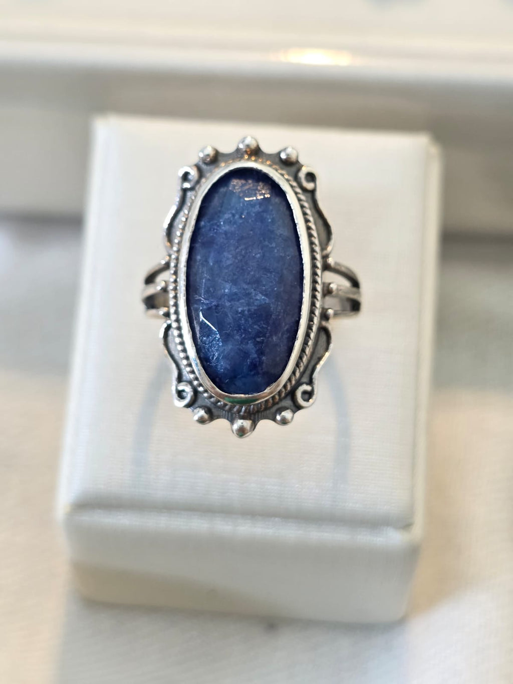 Anel em Prata 925 Safira Azul af272