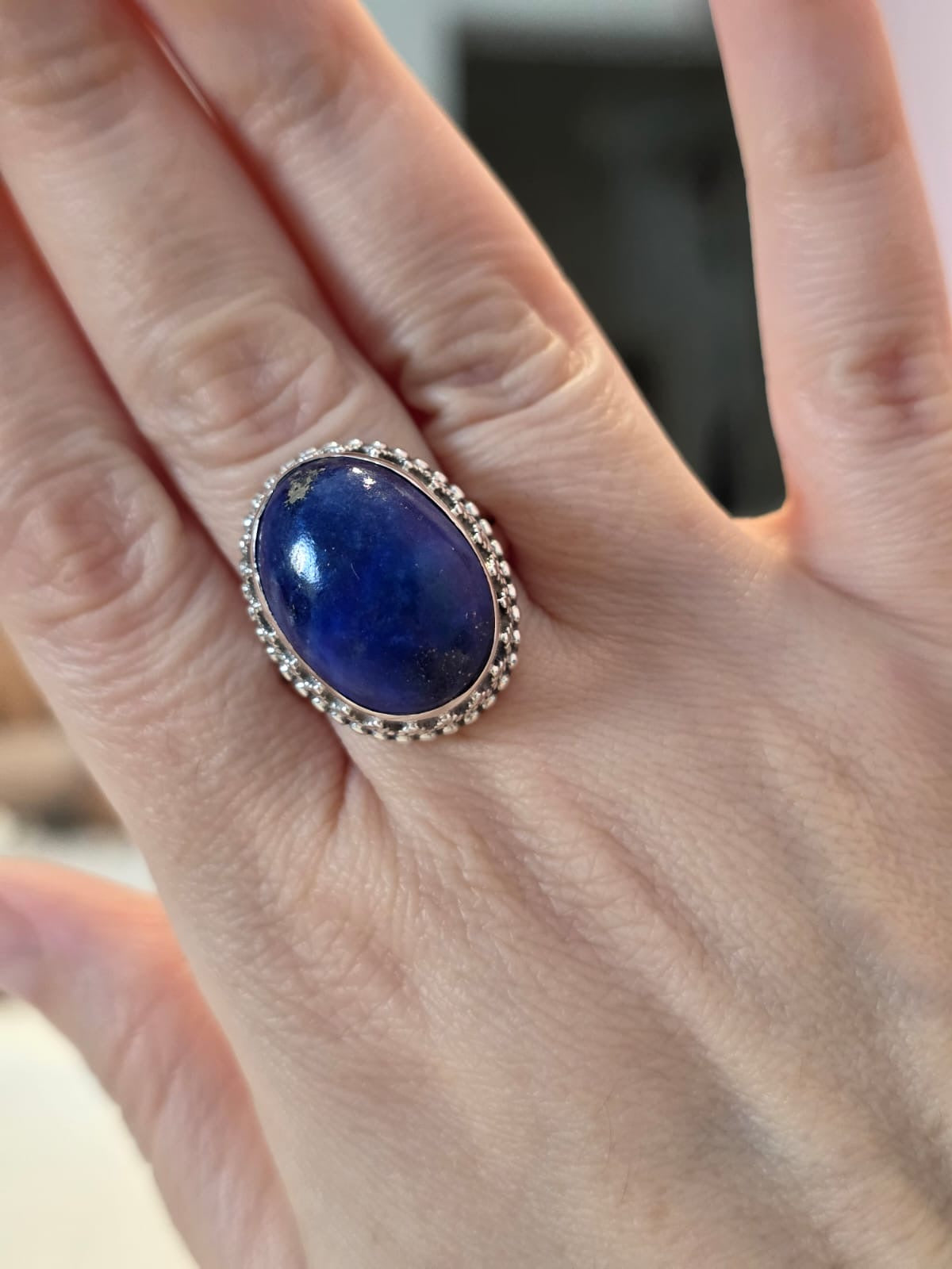 Anel em Prata 925 e Lápis Lazuli af39.
