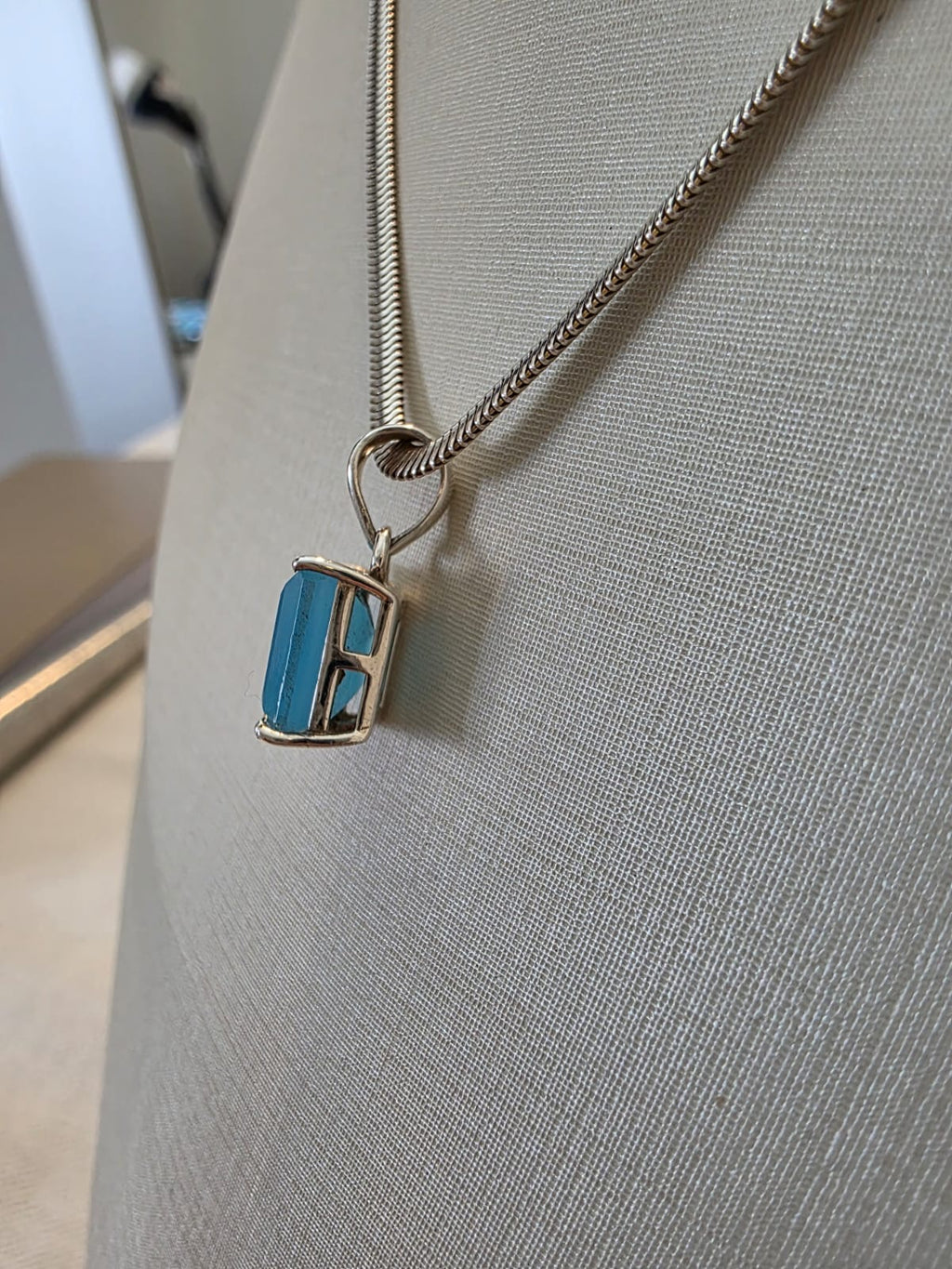 Pingente em Prata 925 e Calcedônia Azul pgt154