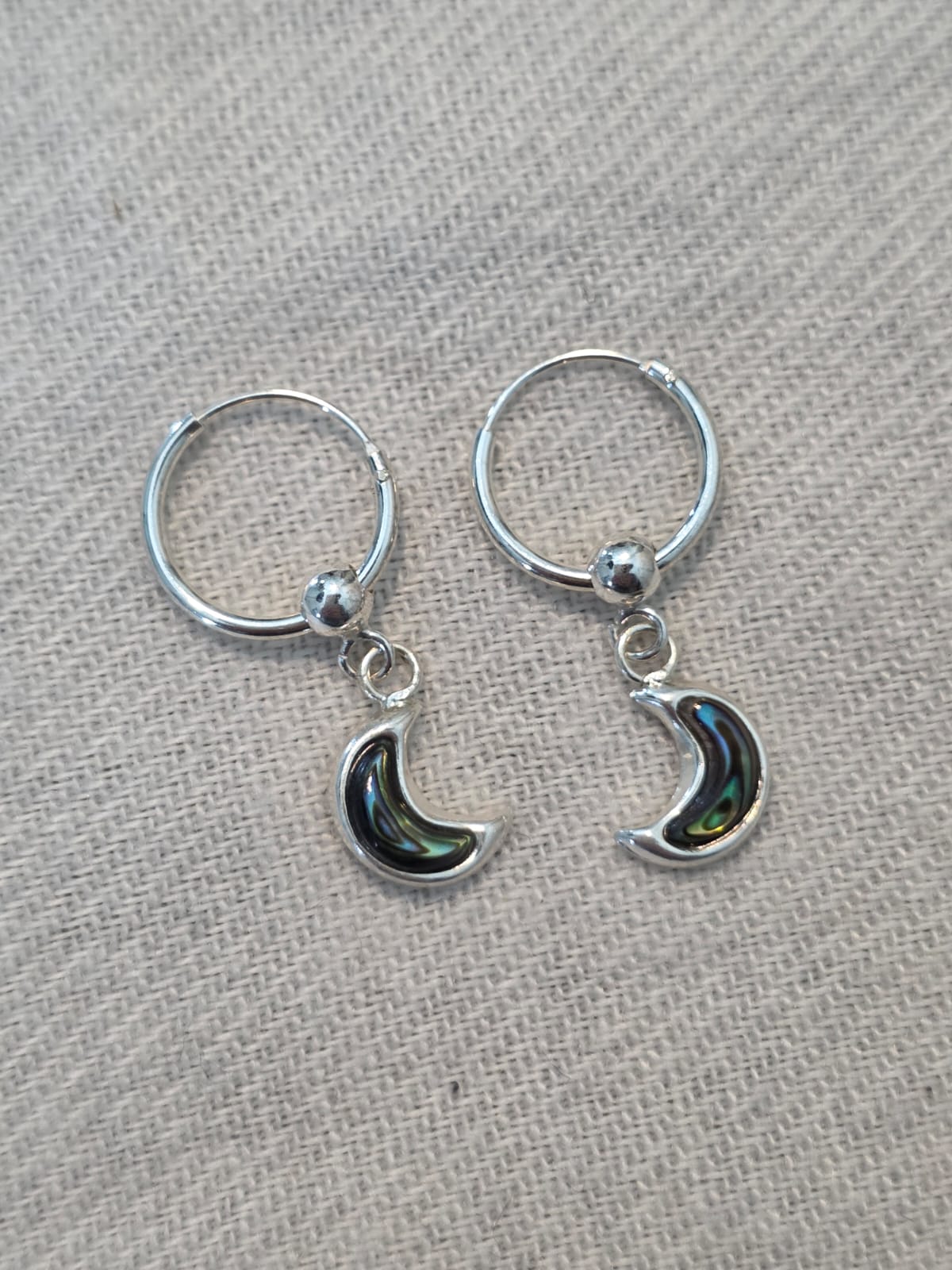 Brinco Argolinha em Prata 925 e Abalone