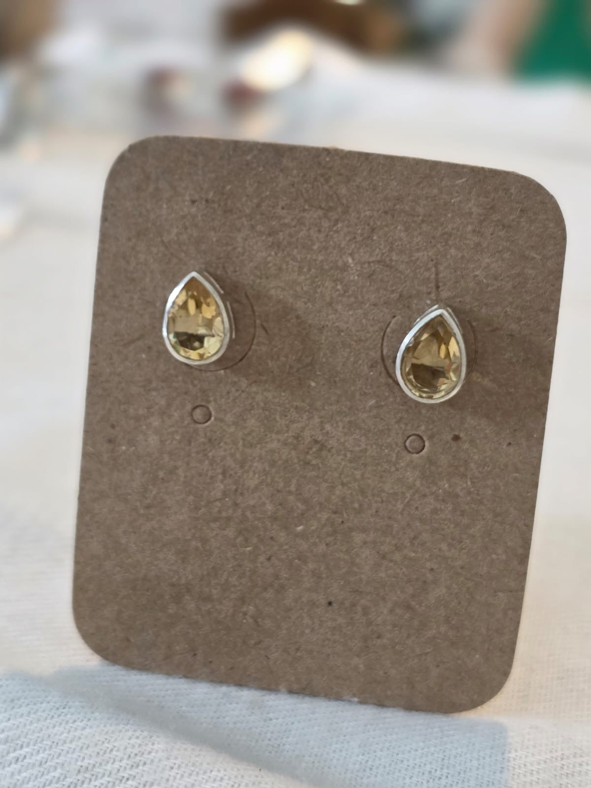 Brincos em Prata 925 e Citrino bf350