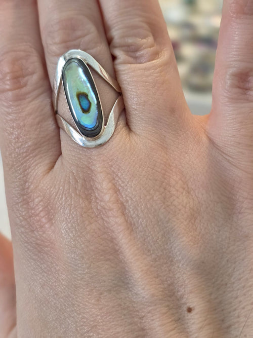 Anel em Prata 925 Abalone af438