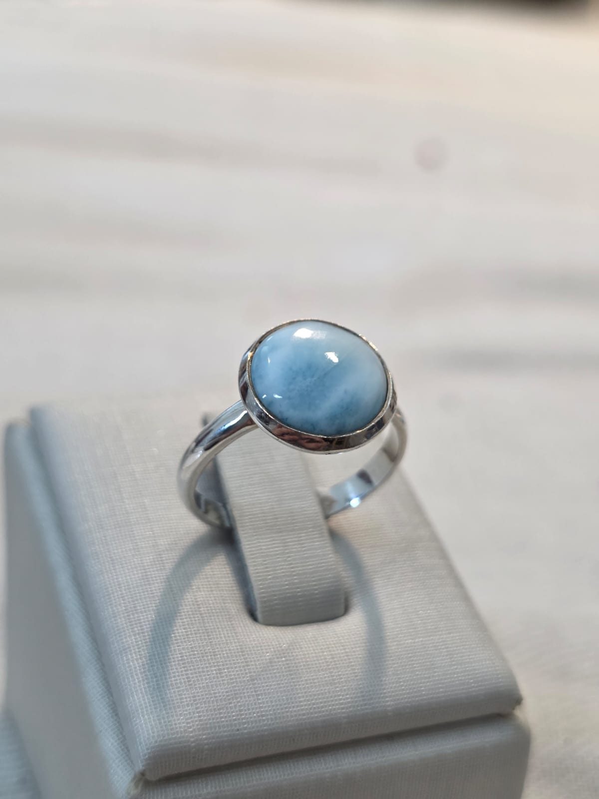 Anel em Prata 925 e Larimar af675