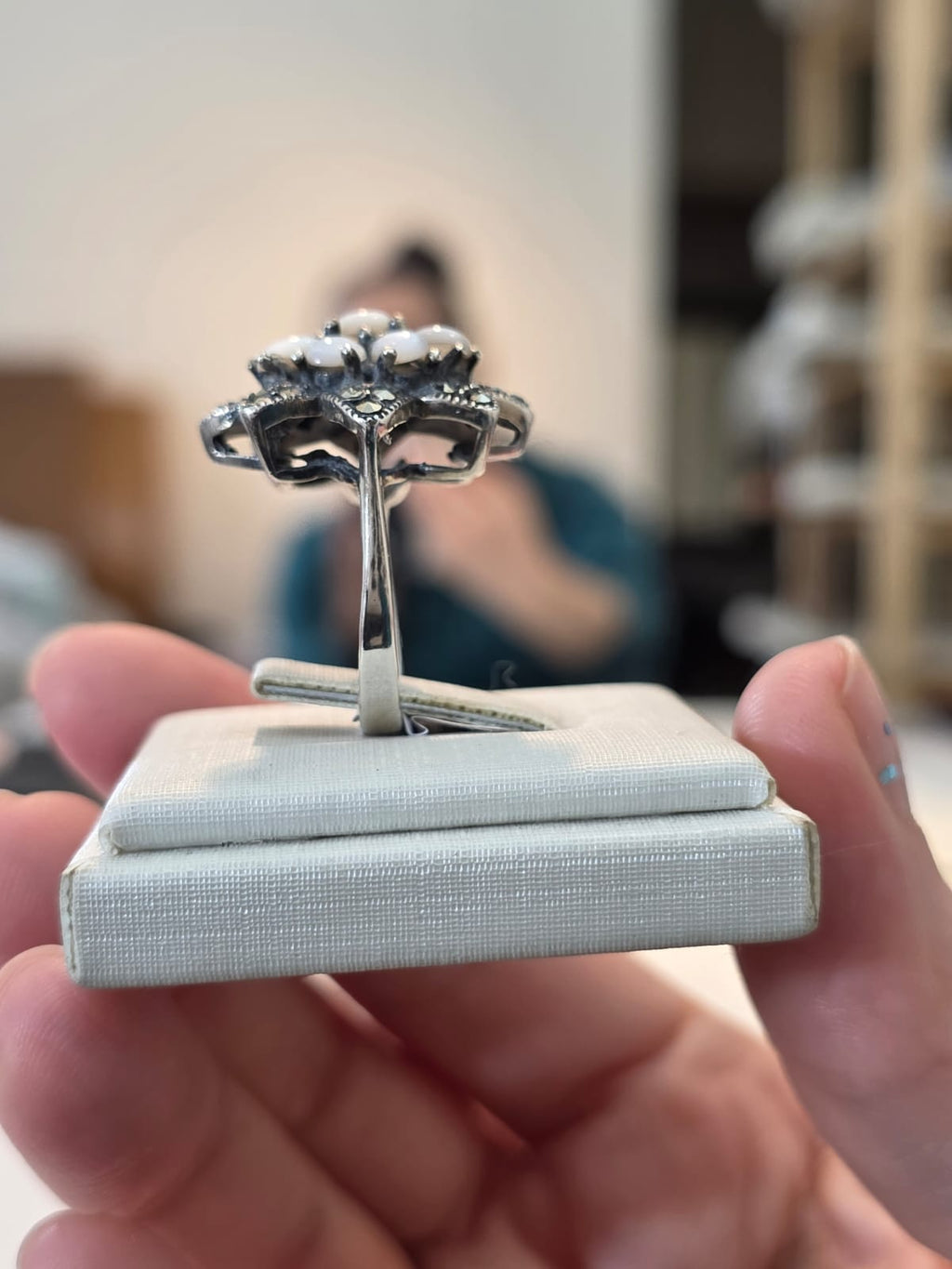 Anel Prata 925, Madrepérola e Marcassitas af185