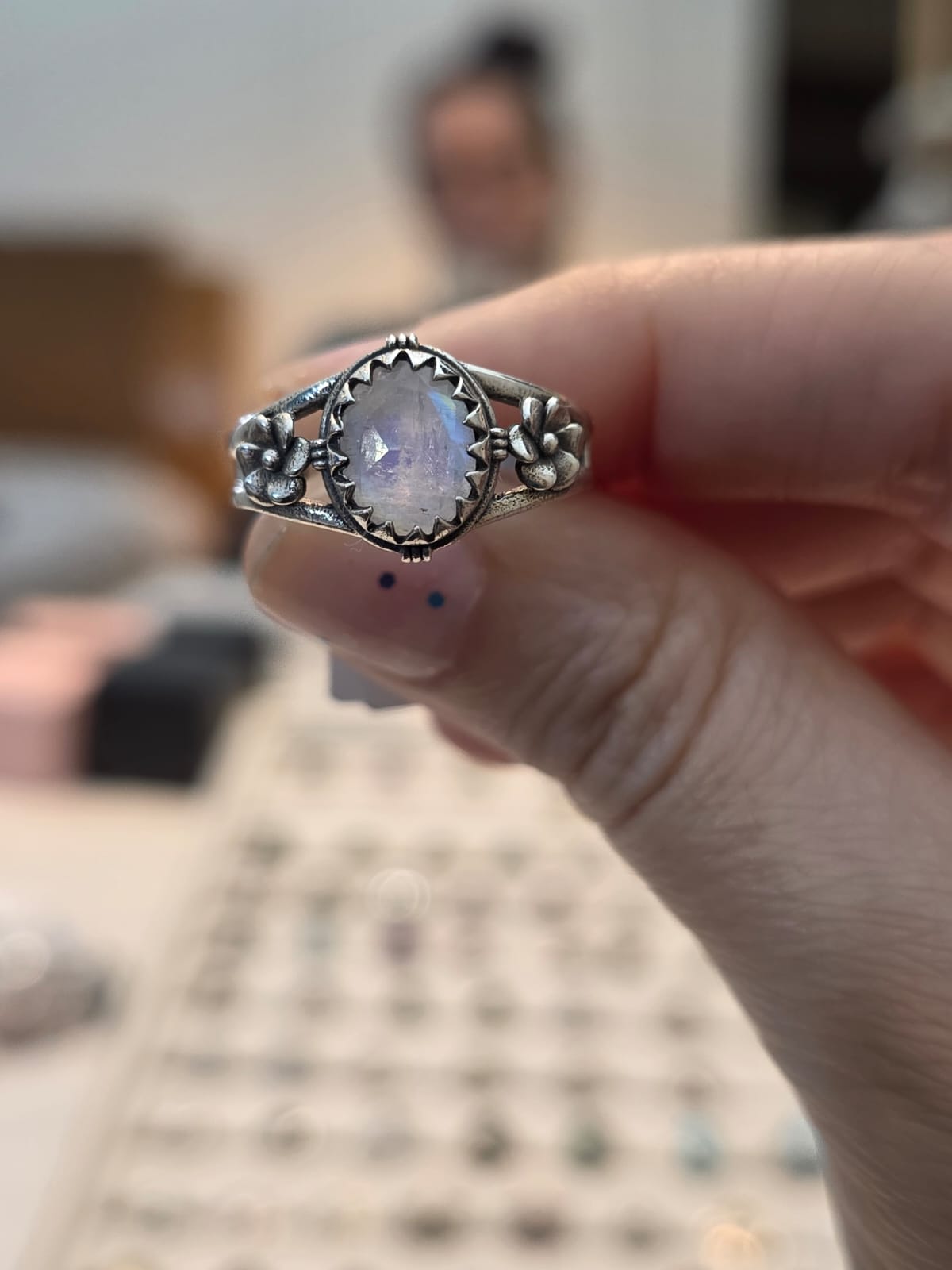 Anel em Prata 925 e Pedra da Lua af354b 