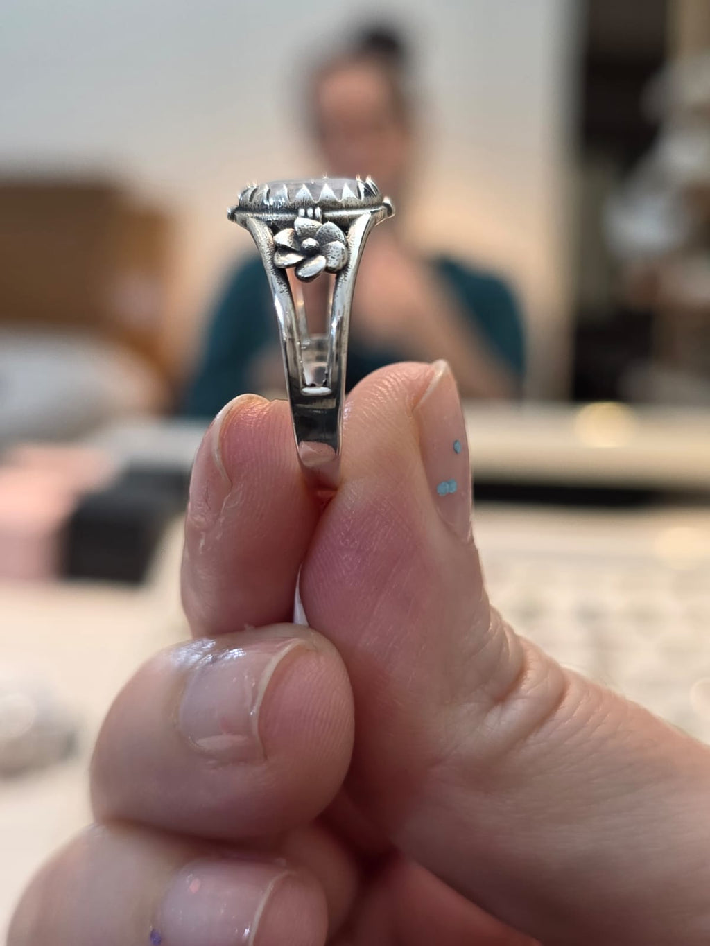 Anel em Prata 925 e Pedra da Lua af354b 