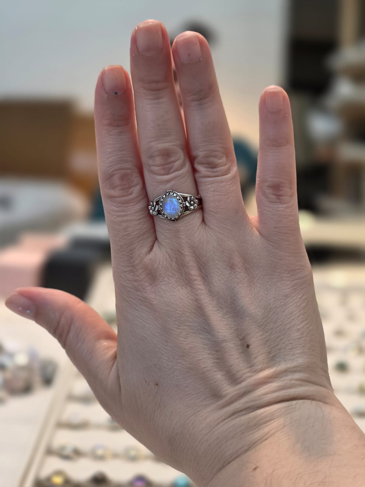 Anel em Prata 925 e Pedra da Lua af354b 