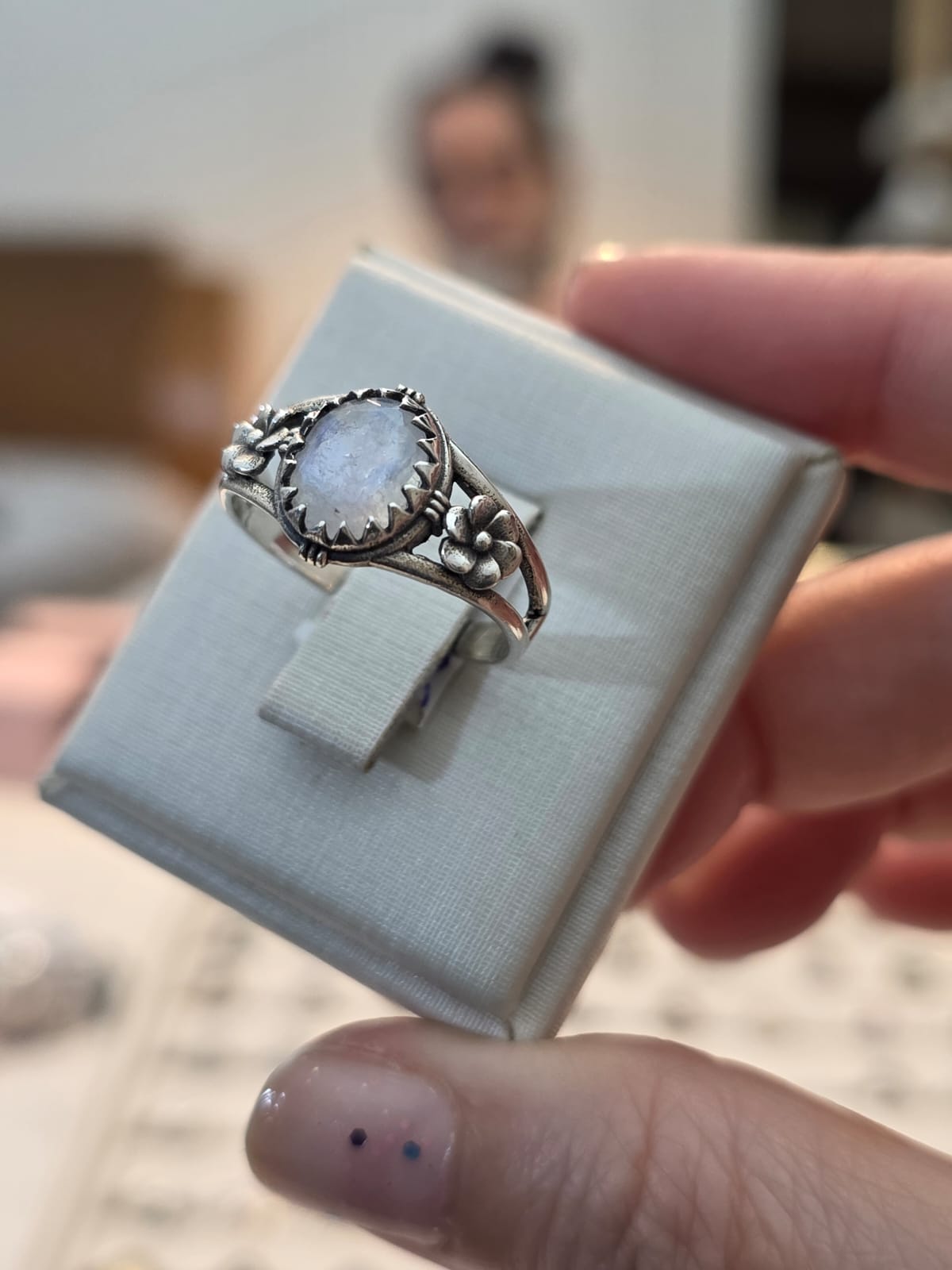 Anel em Prata 925 e Pedra da Lua af354b 