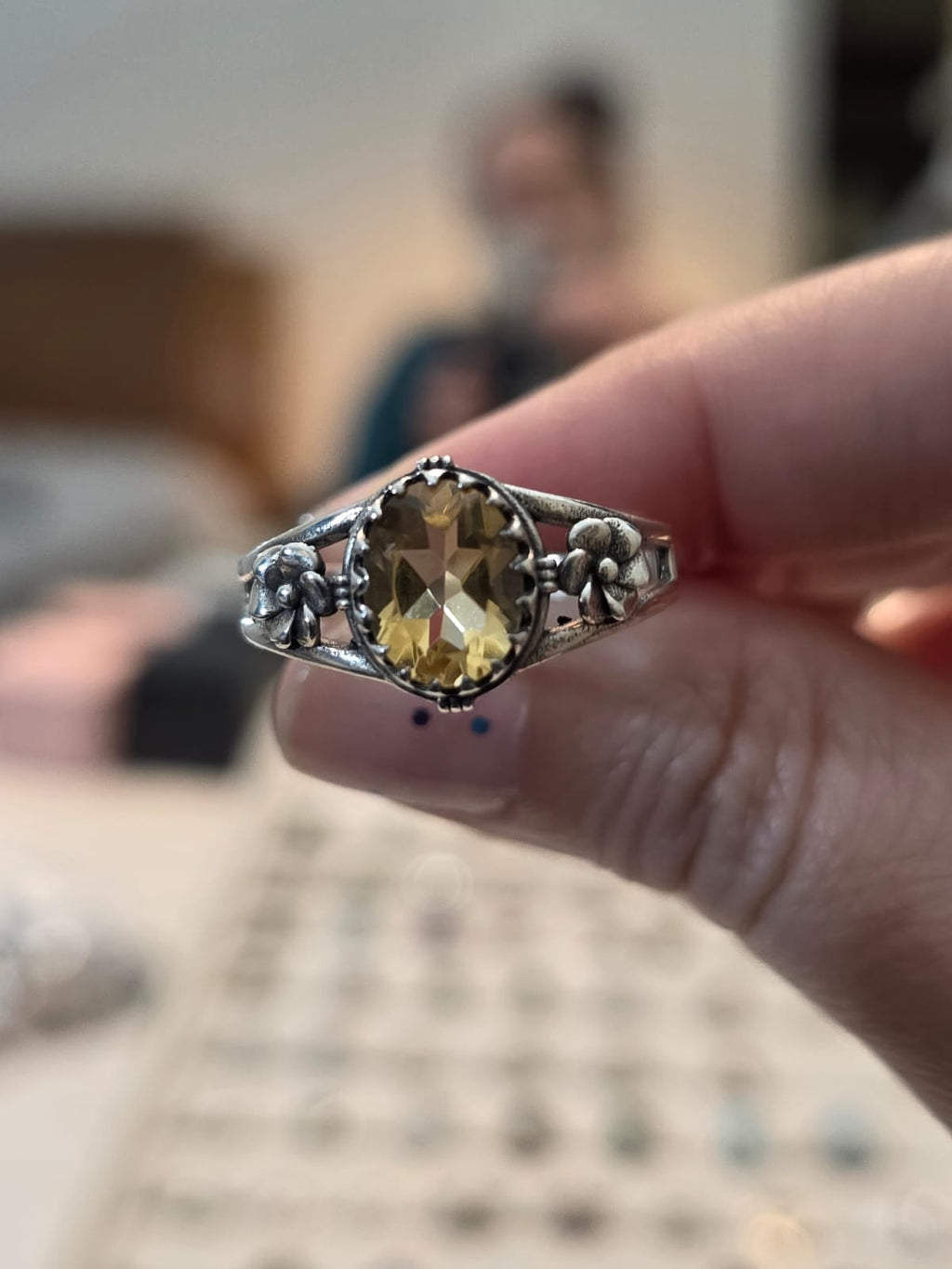 Anel em Prata 925 e Citrino Amarelo af354e