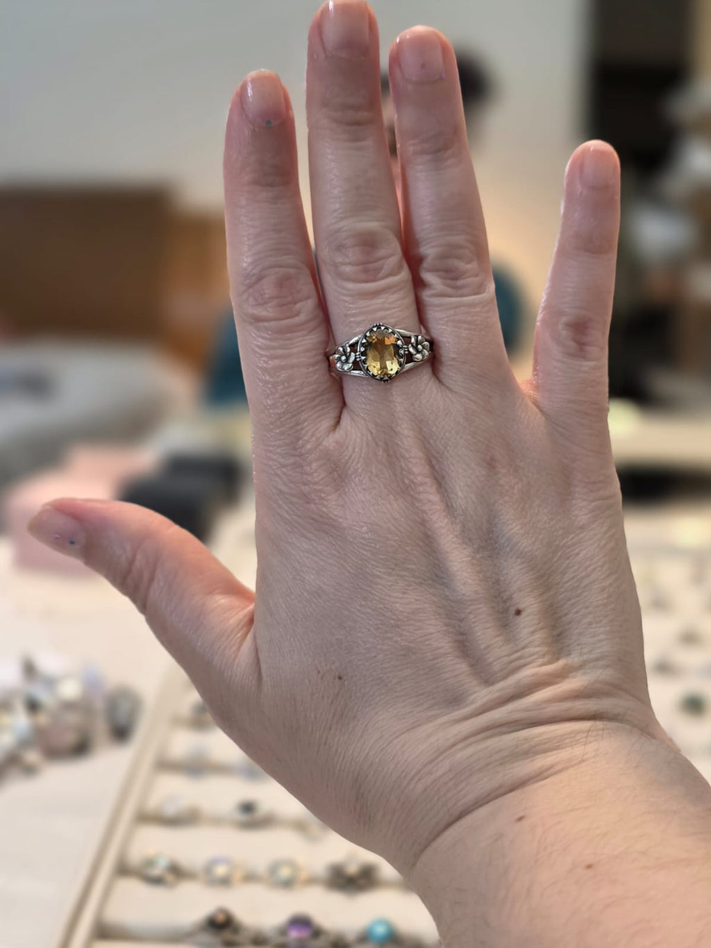 Anel em Prata 925 e Citrino Amarelo af354e