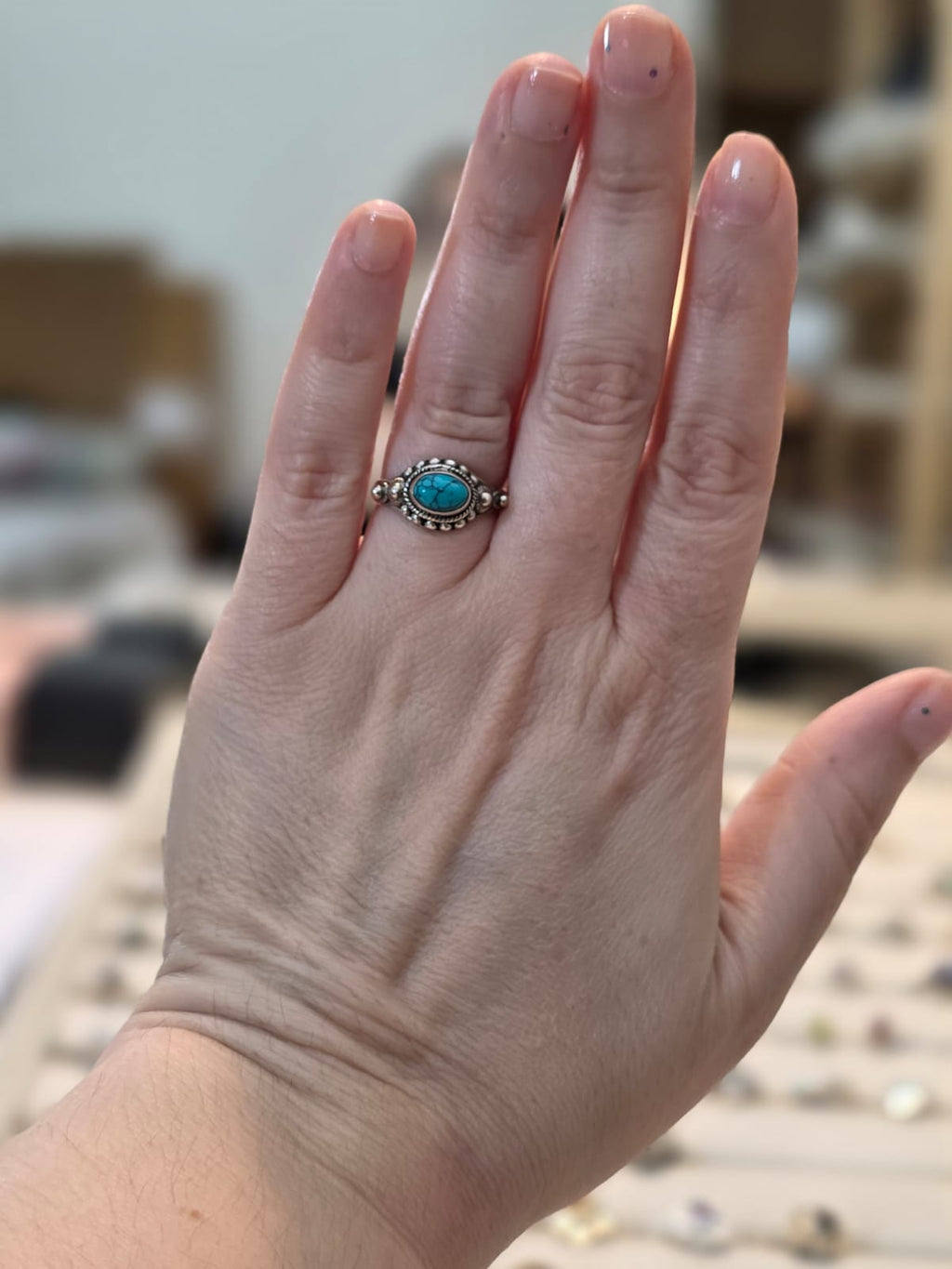 Anel em Prata 925 e Turquesa af582