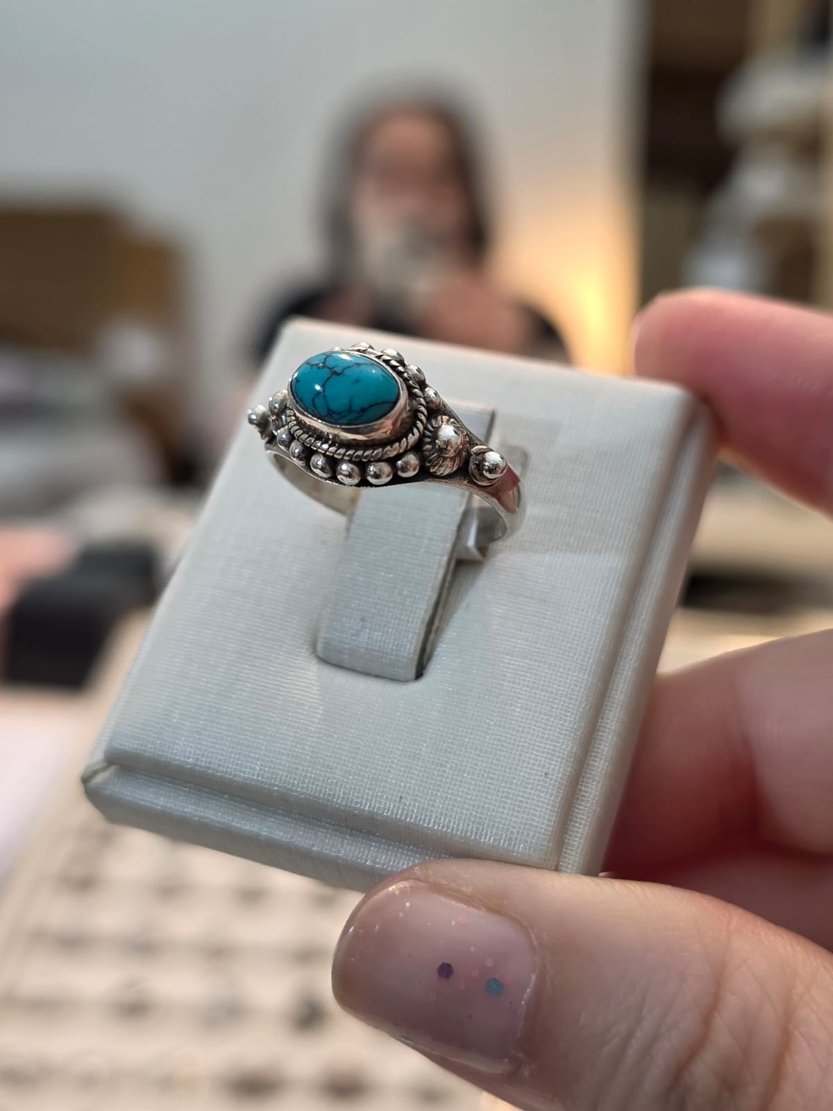 Anel em Prata 925 e Turquesa af582