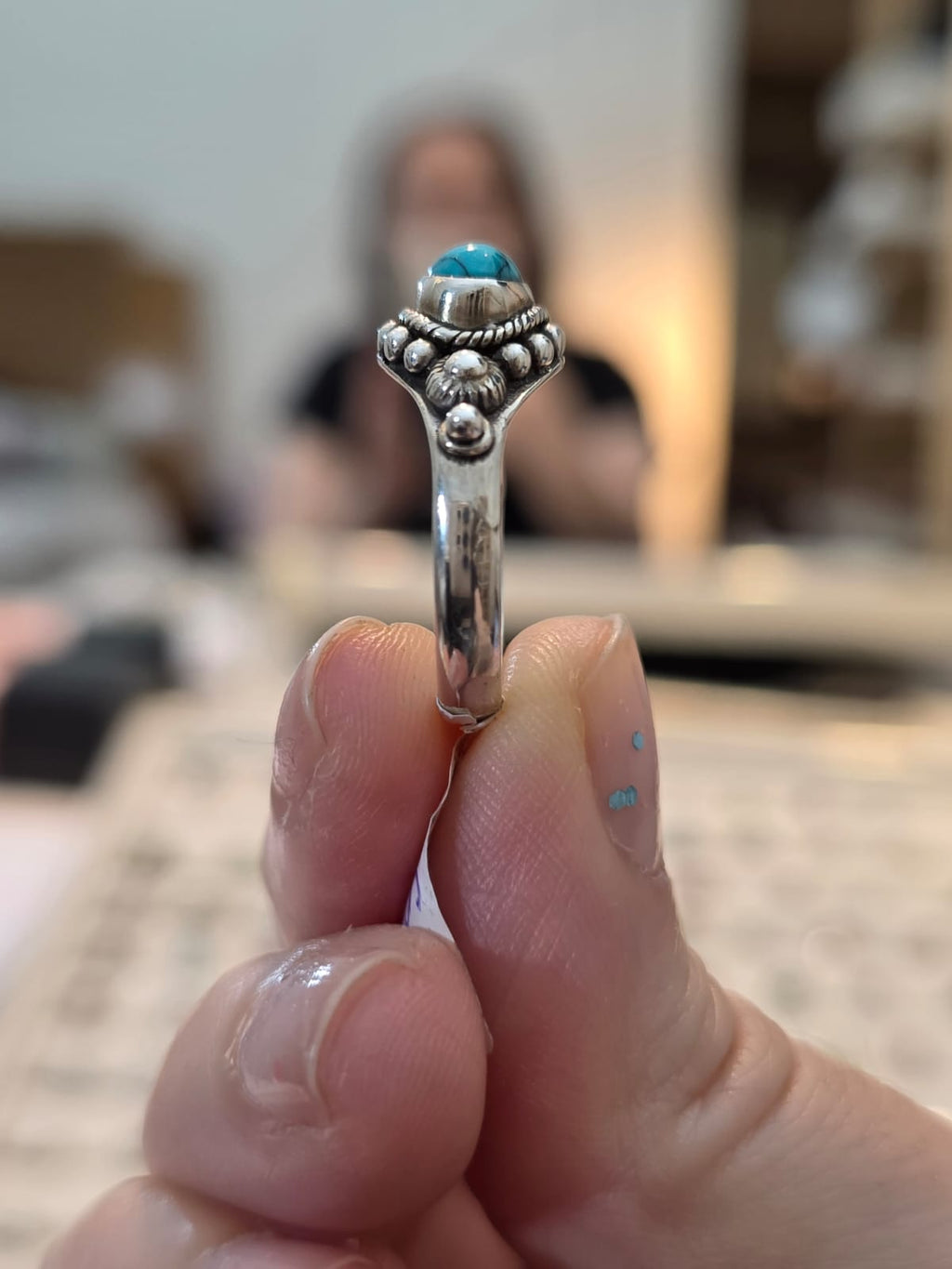 Anel em Prata 925 e Turquesa af582