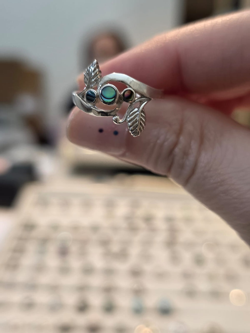 Anel em Prata 925 e Abalone af478