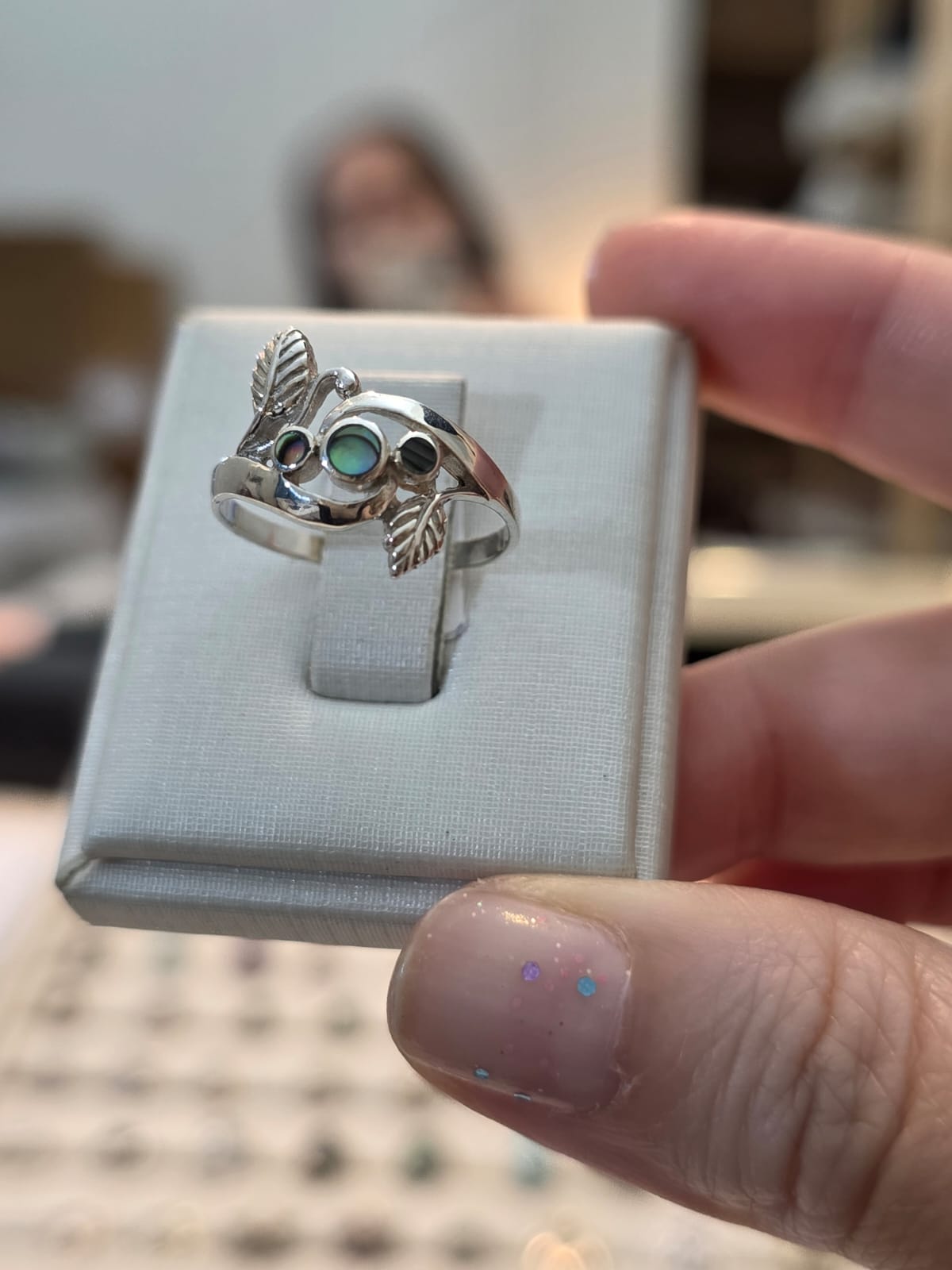 Anel em Prata 925 e Abalone af478