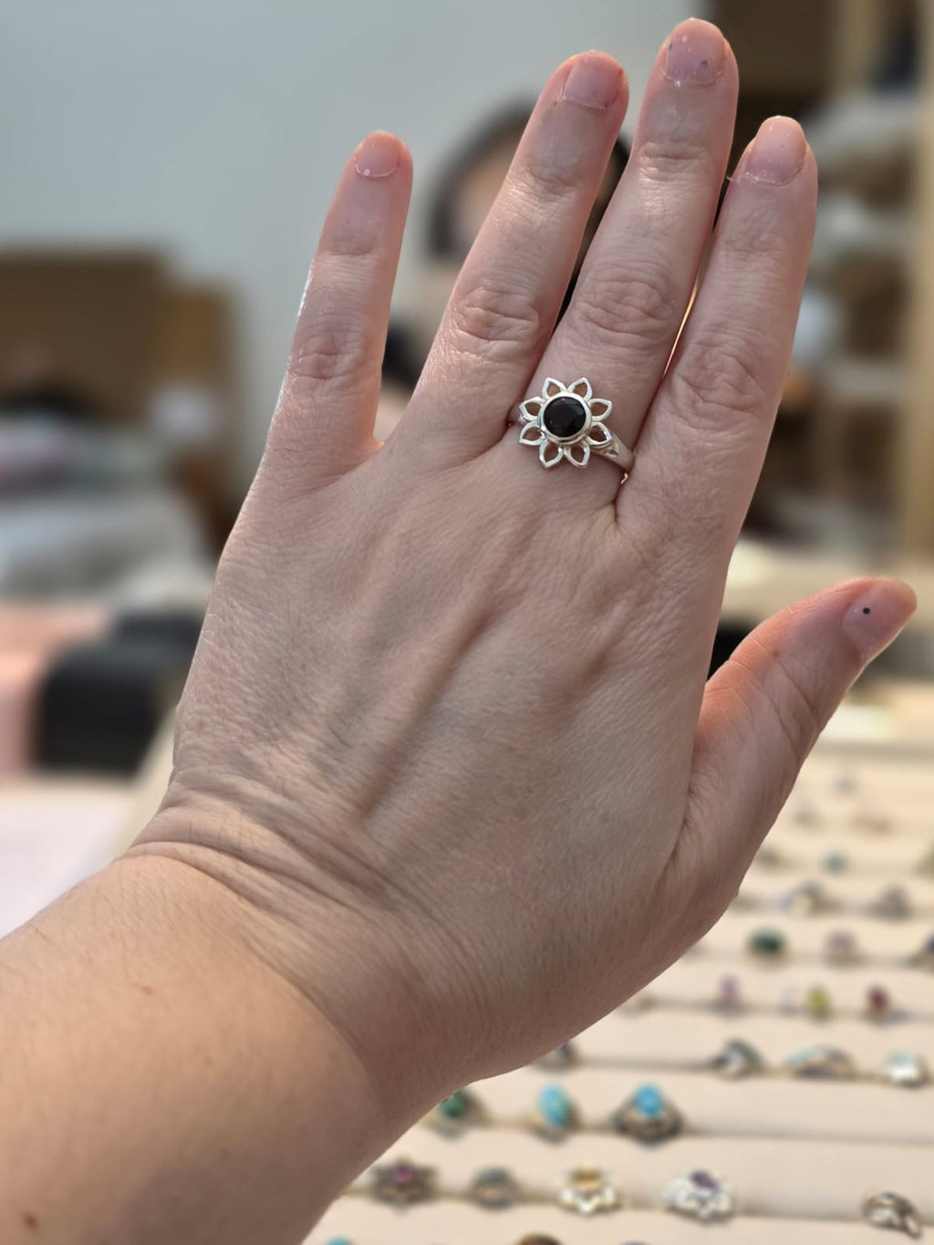 Anel em Prata 925 e Cristal de Quartzo Fume af152a