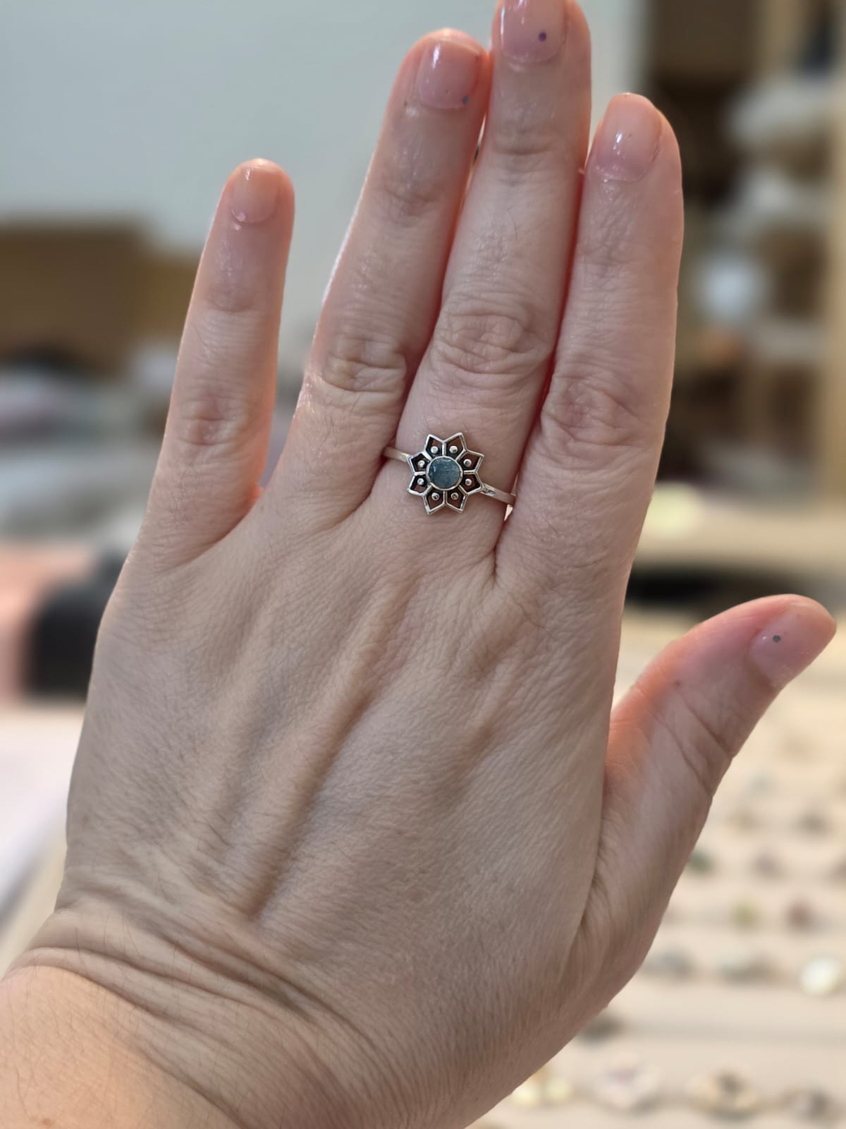 Anel em Prata 925 e Esmeralda af239