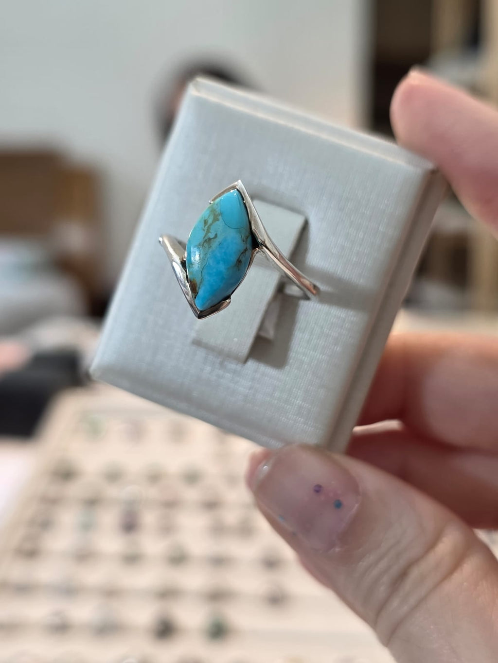 Anel em Prata 925 e Turquesa af476c