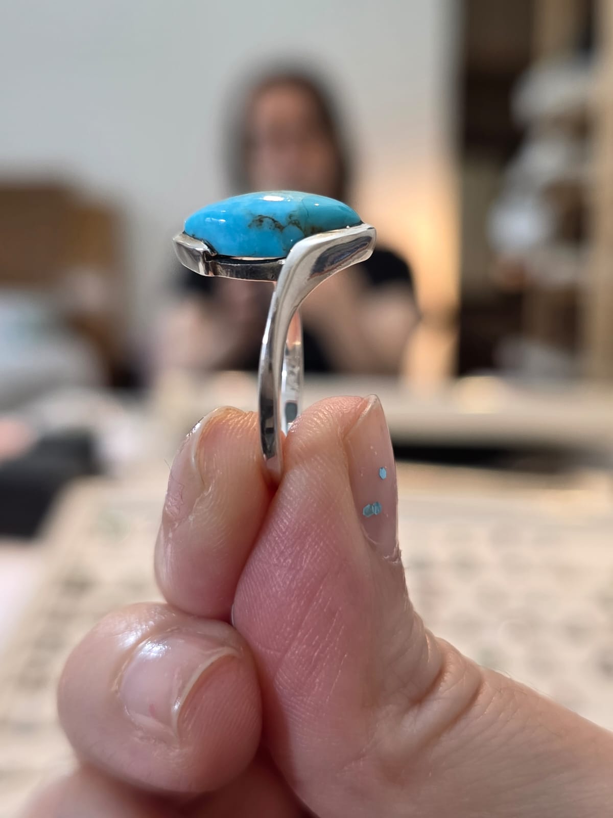 Anel em Prata 925 e Turquesa af476c