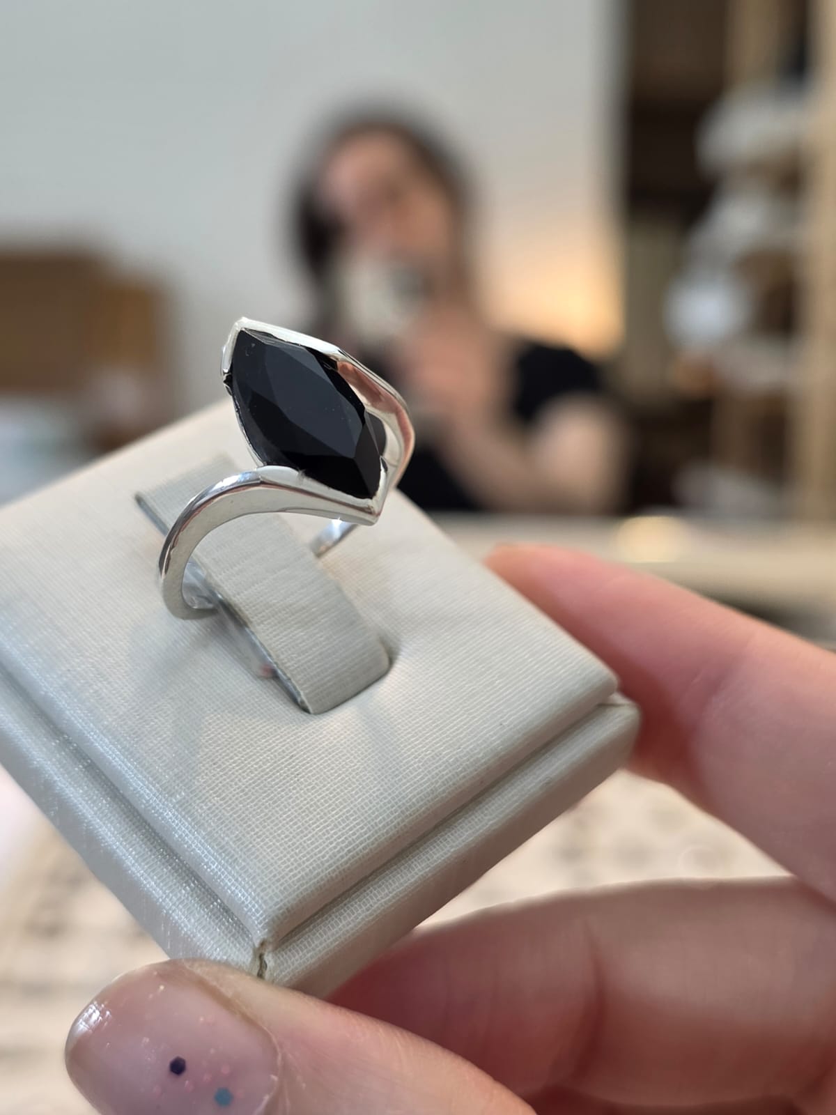 Anel em Prata 925 e Ônix af476a