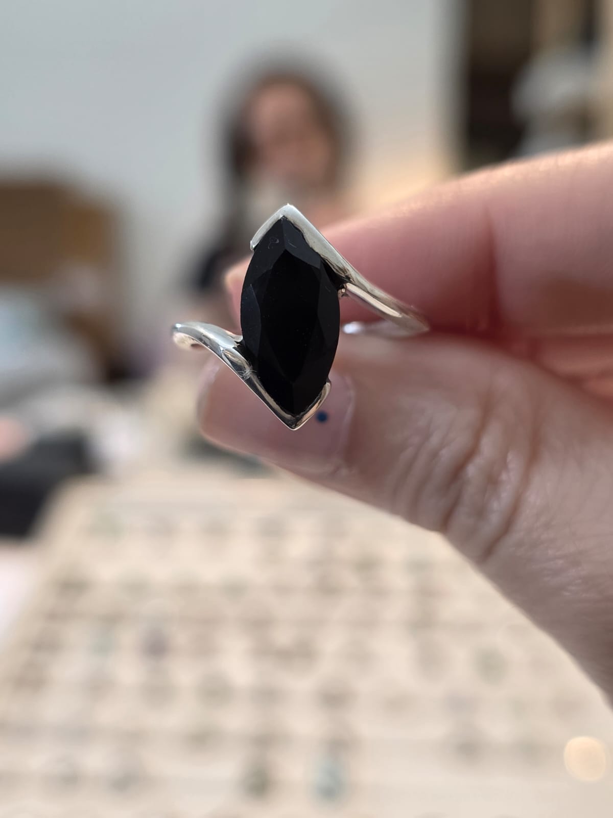 Anel em Prata 925 e Ônix af476a