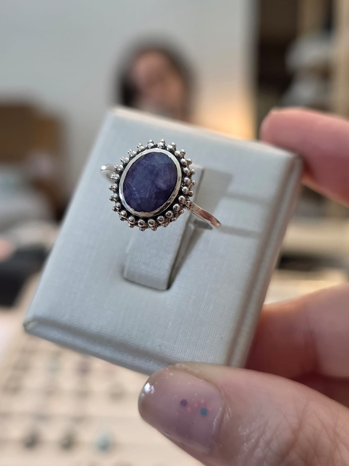 Anel em Prata 925 e Safira af480