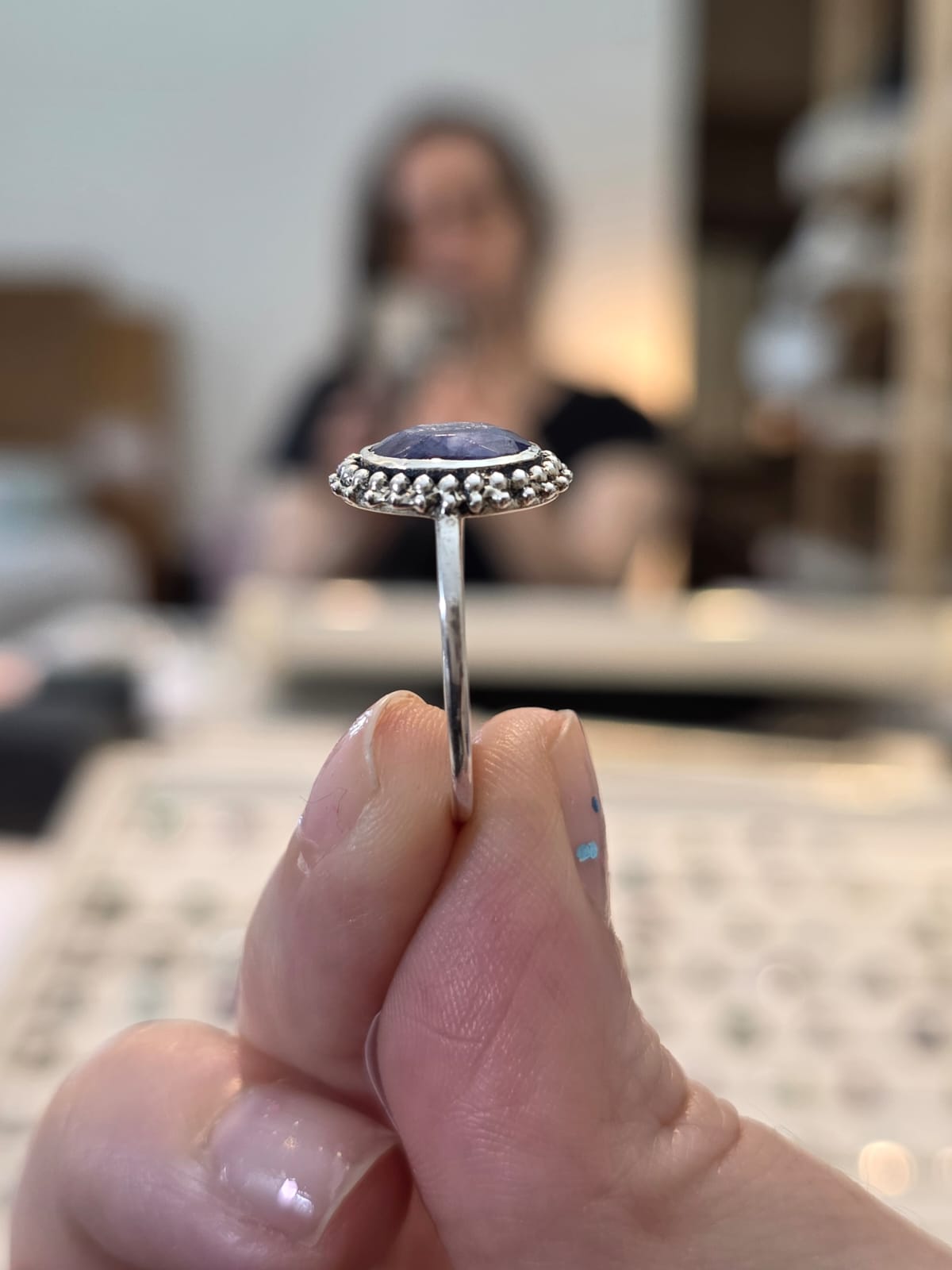 Anel em Prata 925 e Safira af480