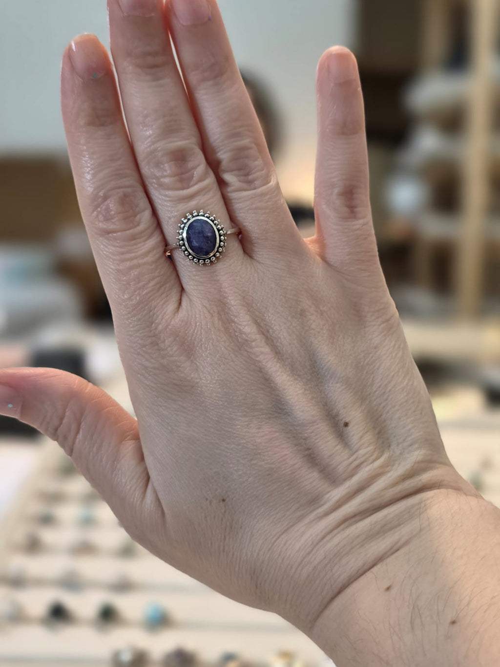 Anel em Prata 925 e Safira af480