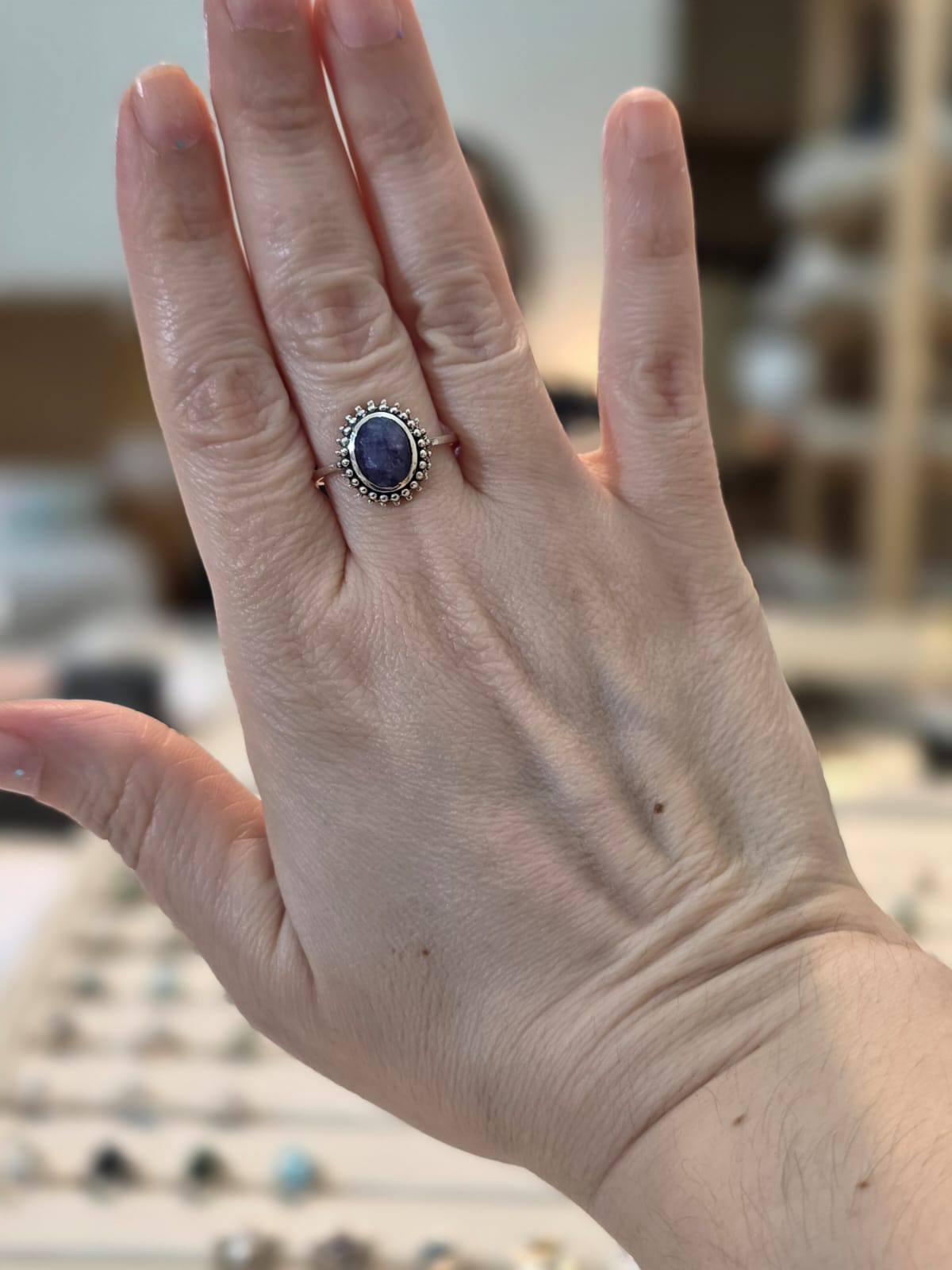 Anel em Prata 925 e Safira af480