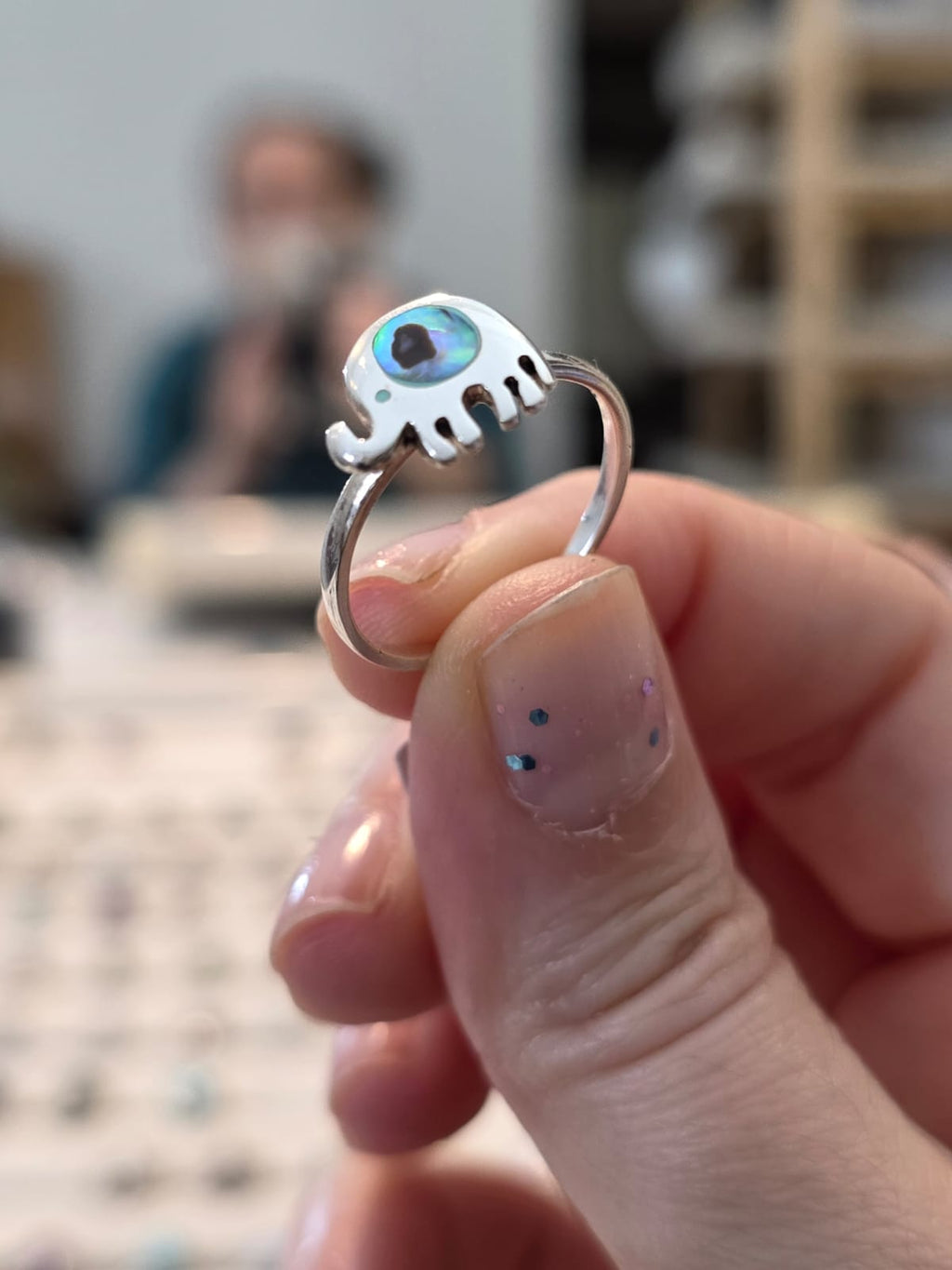 Anel em Prata 925 e Abalone af522