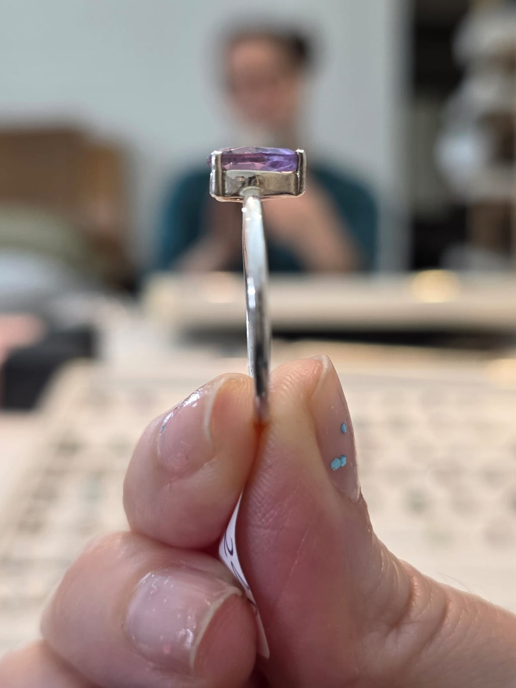 Anel em Prata 925 e Ametista af474f