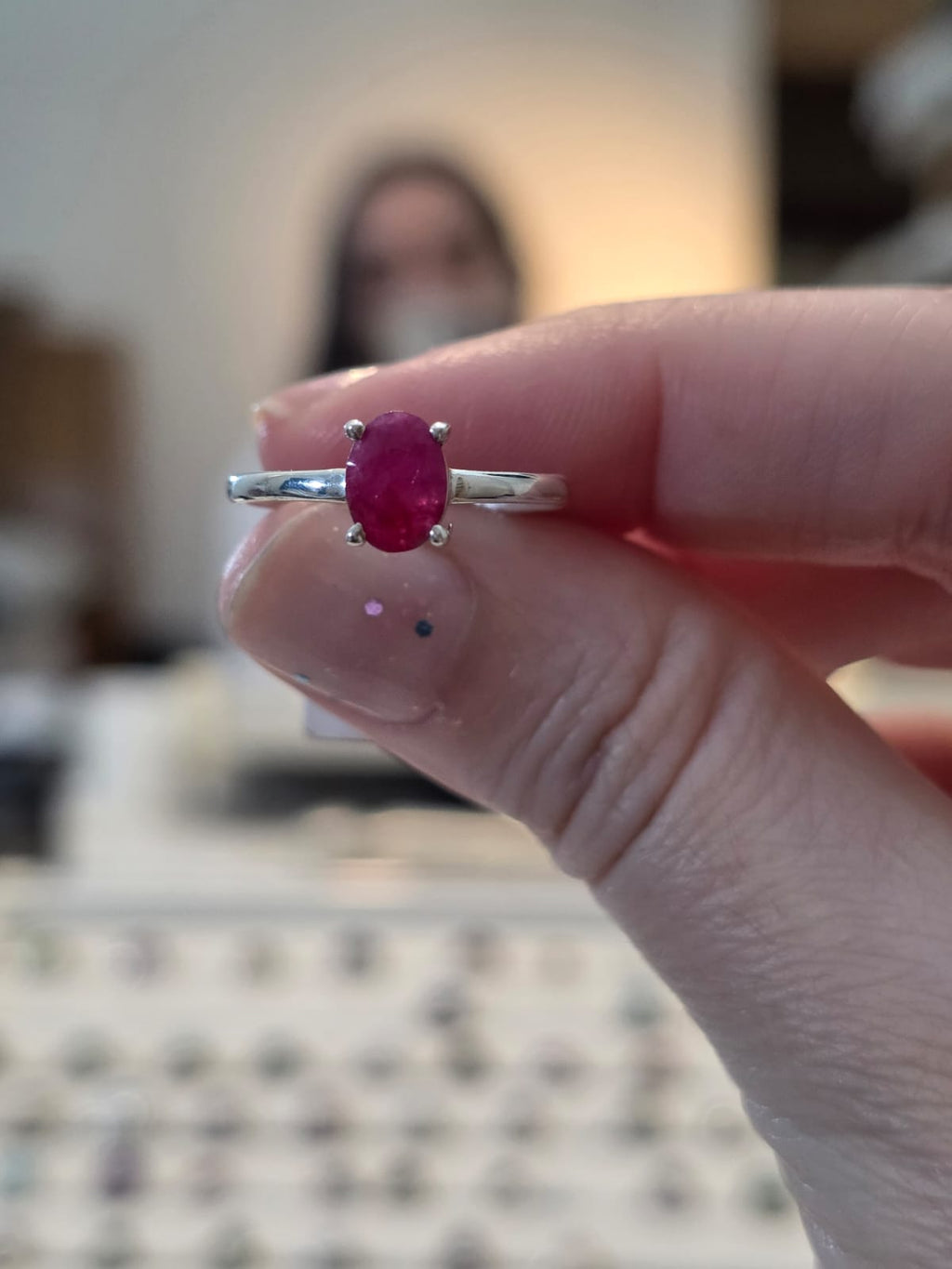 Anel em Prata 925 e Rubi Indiano af367c