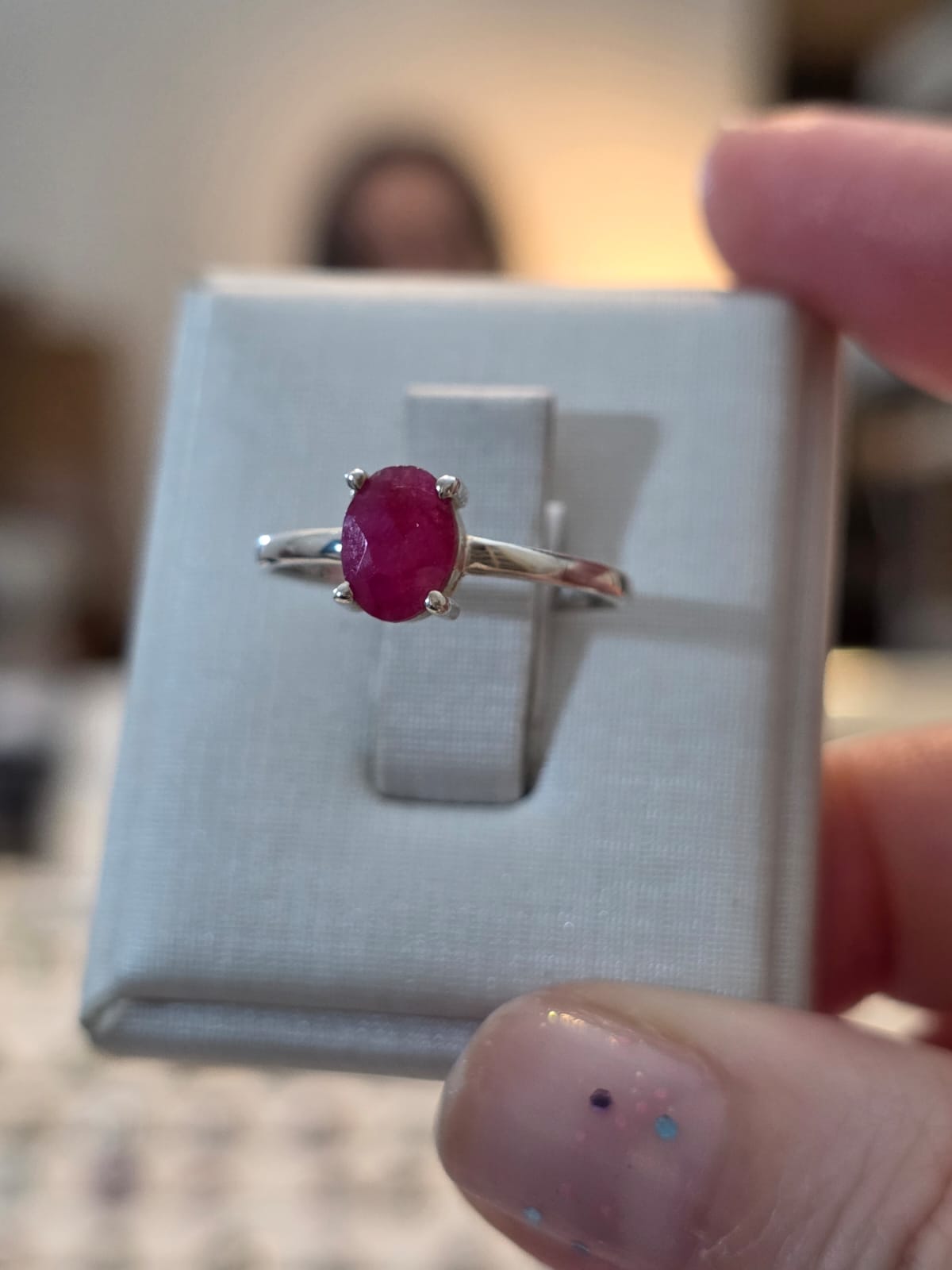 Anel em Prata 925 e Rubi Indiano af367c