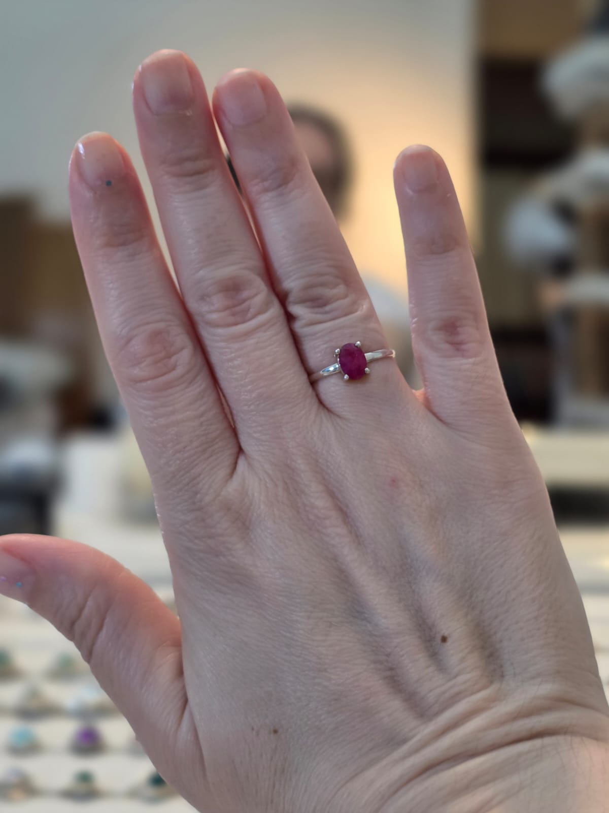 Anel em Prata 925 e Rubi Indiano af367c
