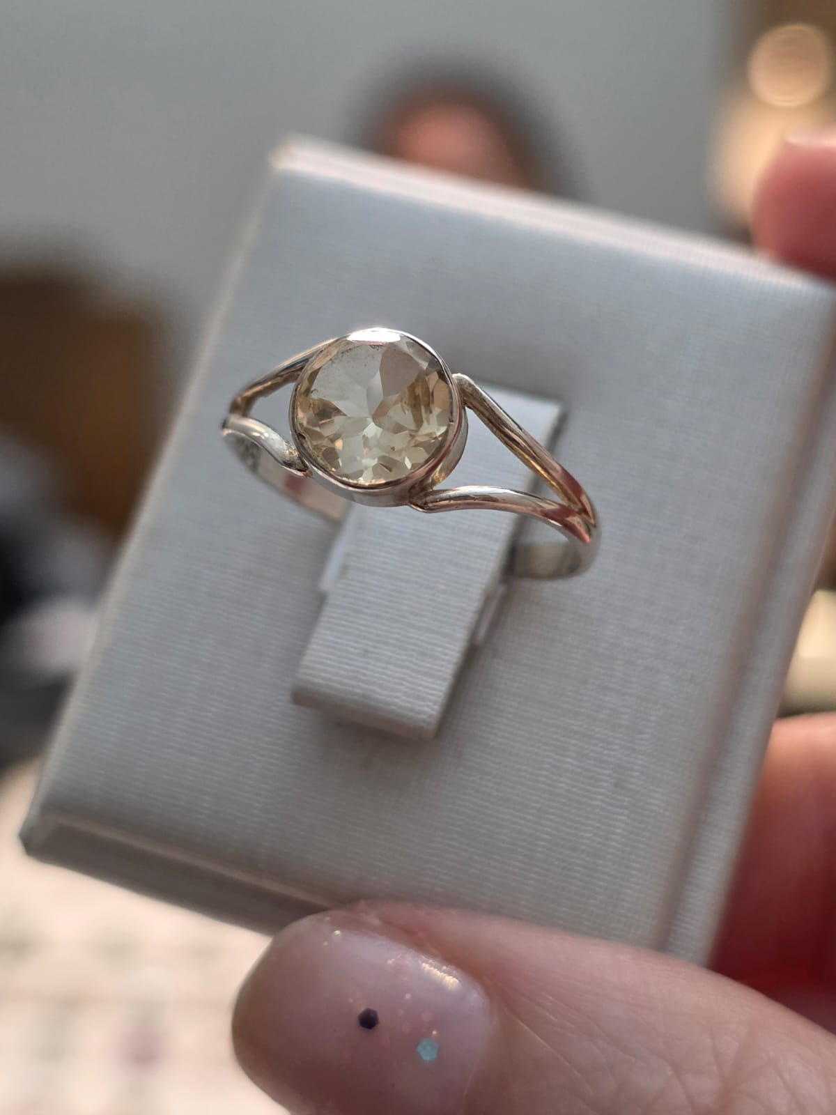 Anel em Prata 925 e Citrino Amarelo af120