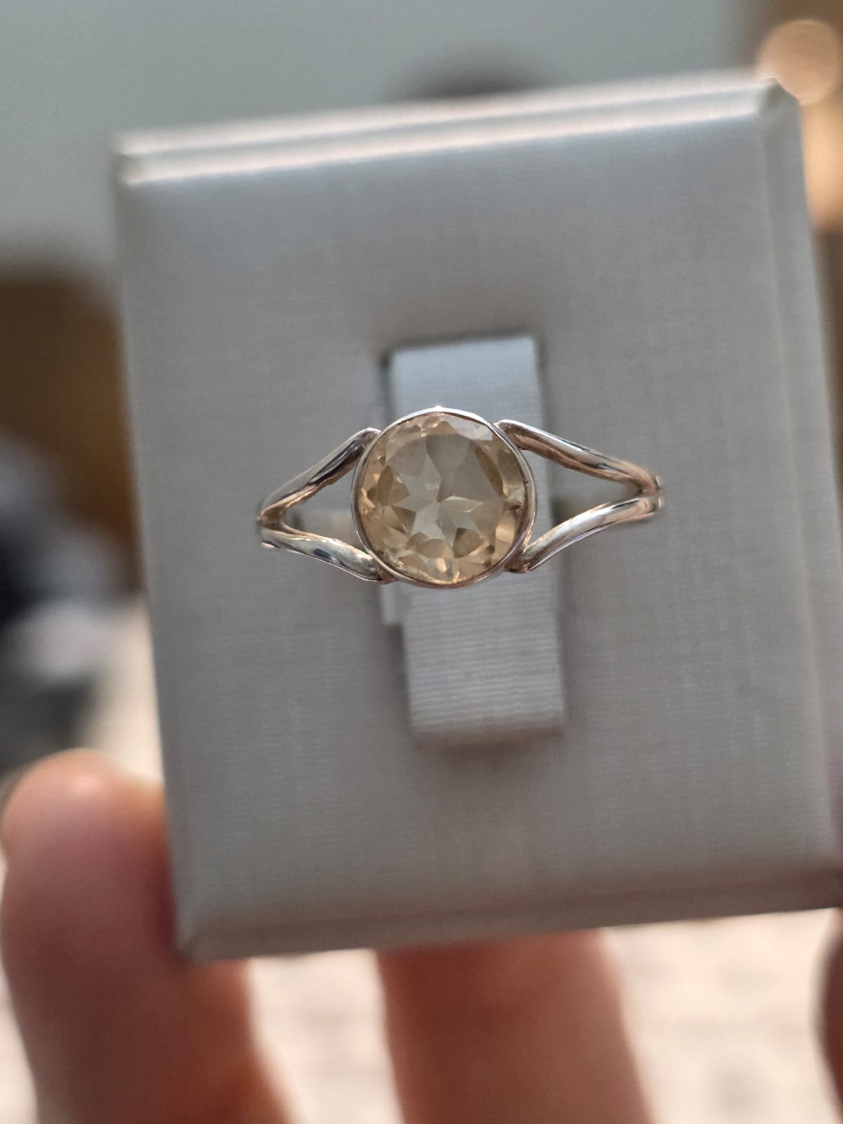 Anel em Prata 925 e Citrino Amarelo af120