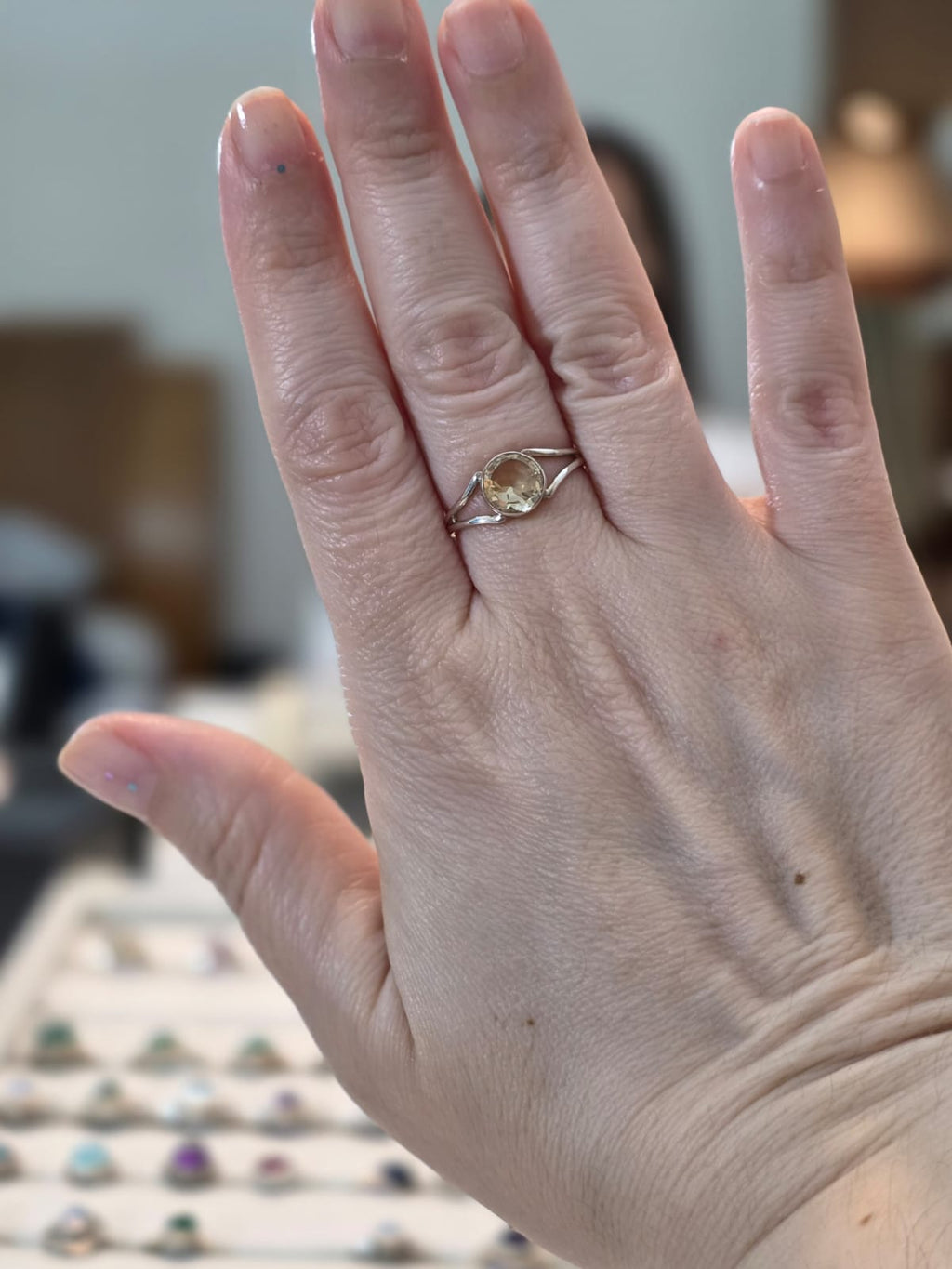 Anel em Prata 925 e Citrino Amarelo af120