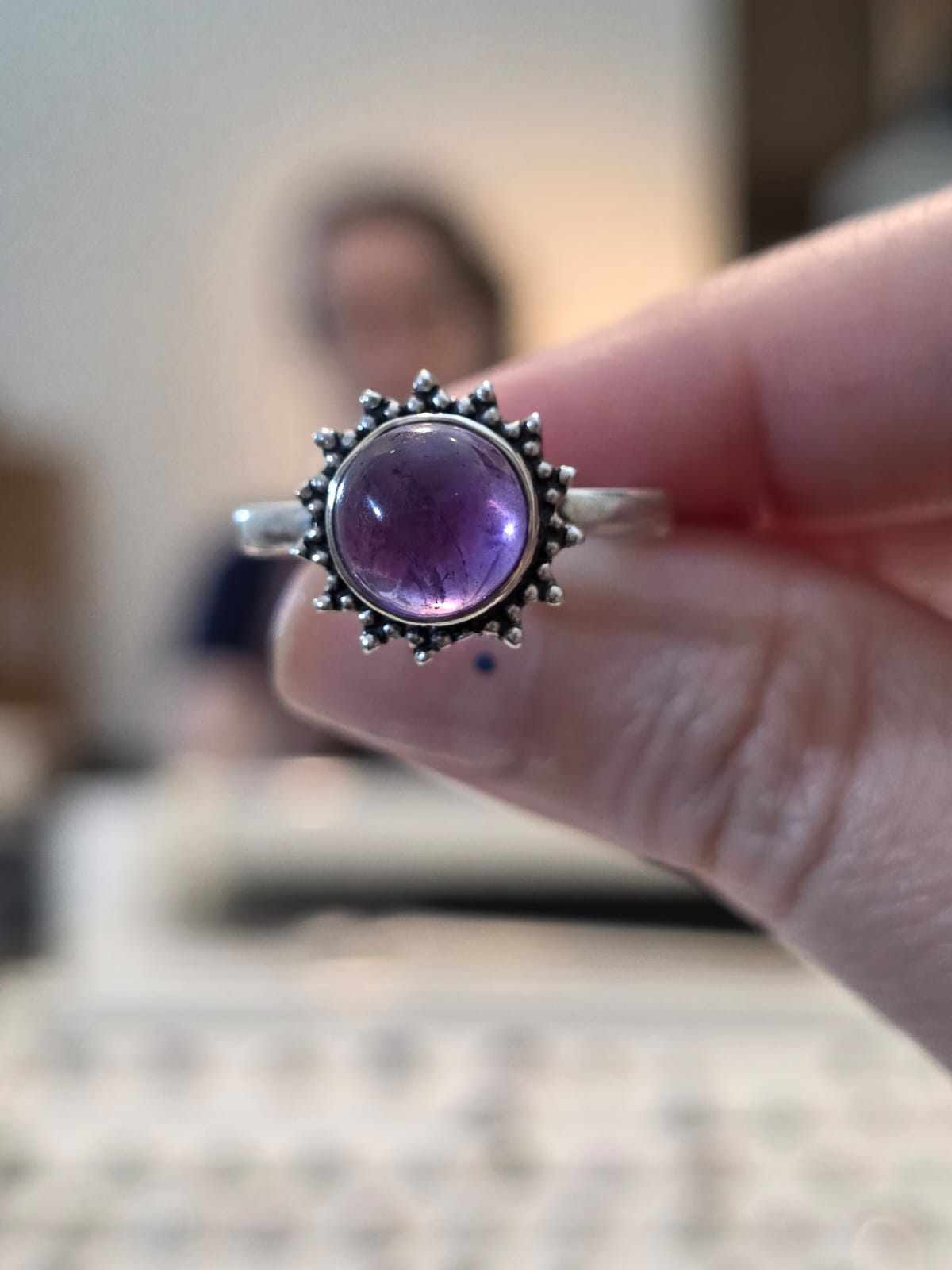 Anel em Prata 925 e Ametista af392d