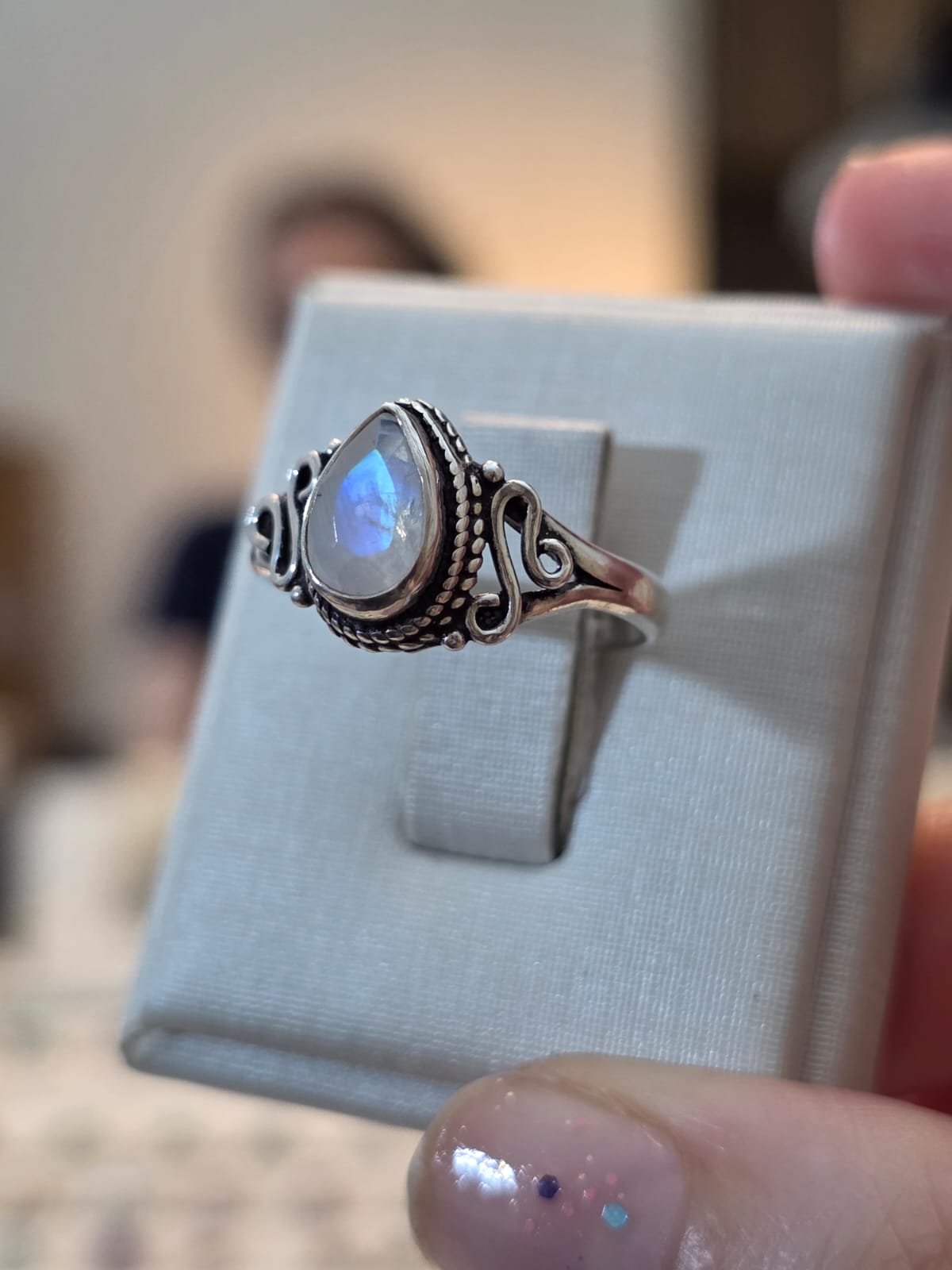 Anel em Prata 925 e Pedra da Lua af162