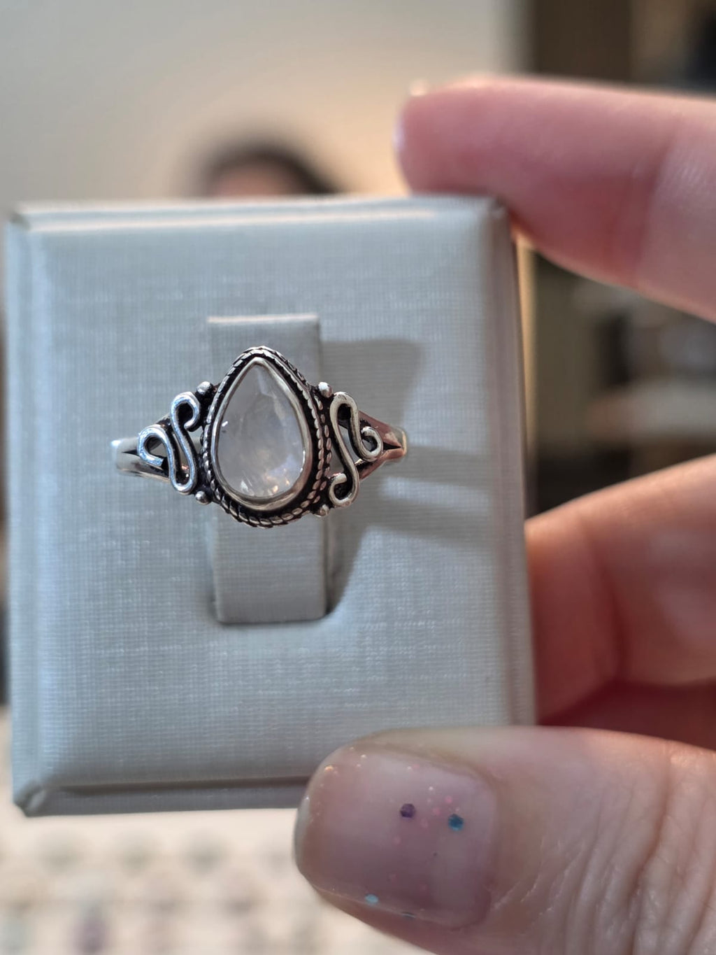 Anel em Prata 925 e Pedra da Lua af162