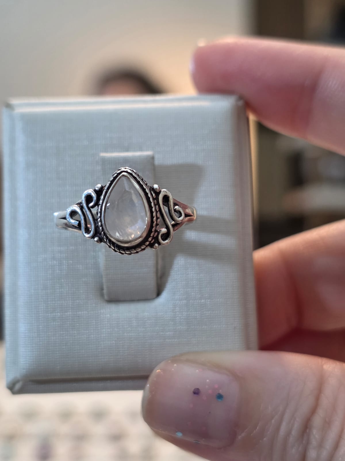 Anel em Prata 925 e Pedra da Lua af162