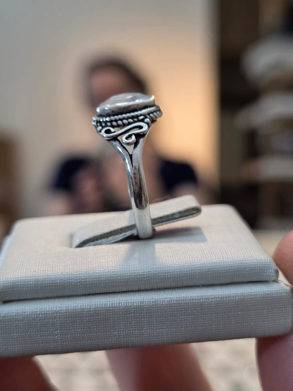 Anel em Prata 925 e Pedra da Lua af162