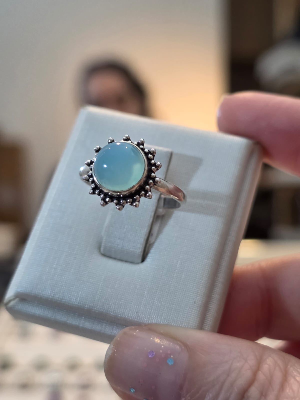 Anel em Prata 925 e Calcedonia af392e
