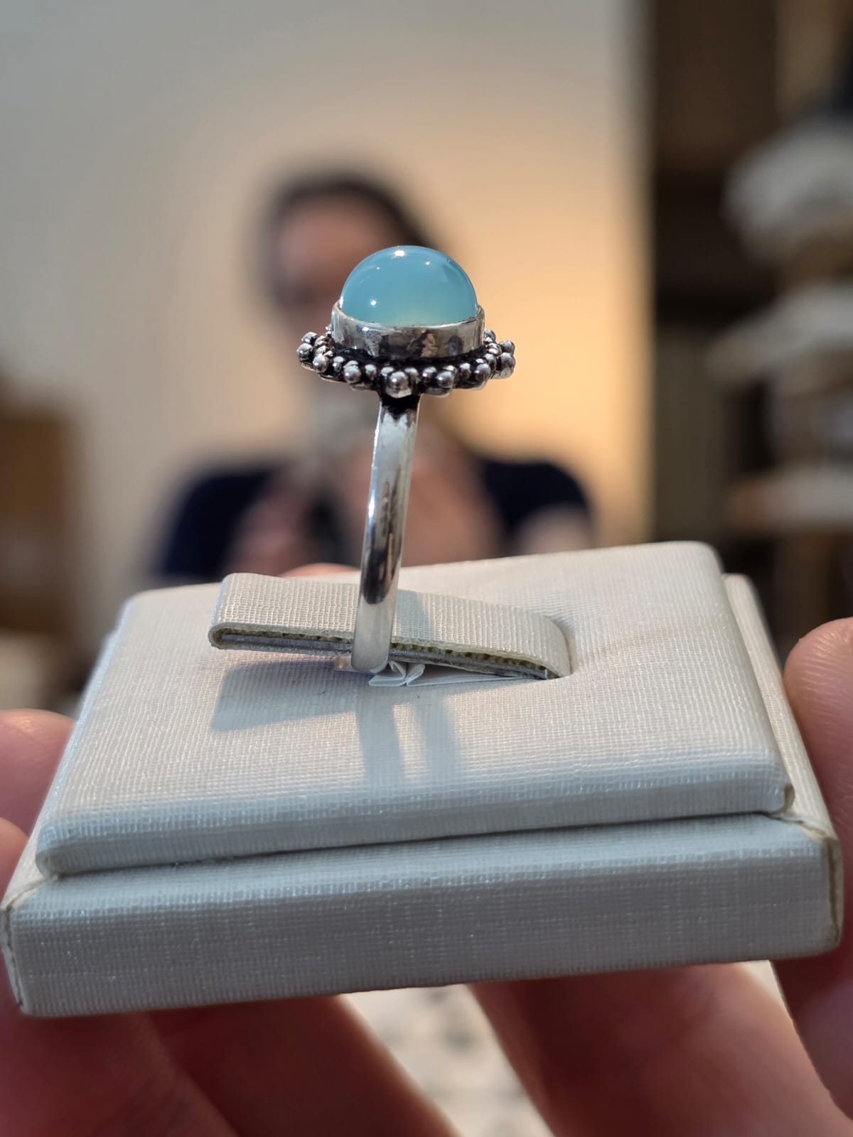 Anel em Prata 925 e Calcedonia af392e